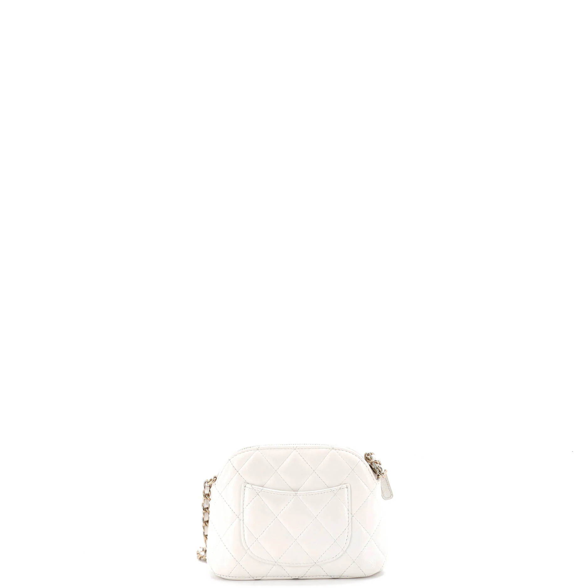CC Dome Zip Clutch with Chain Quilted Caviar Mini - Image 3