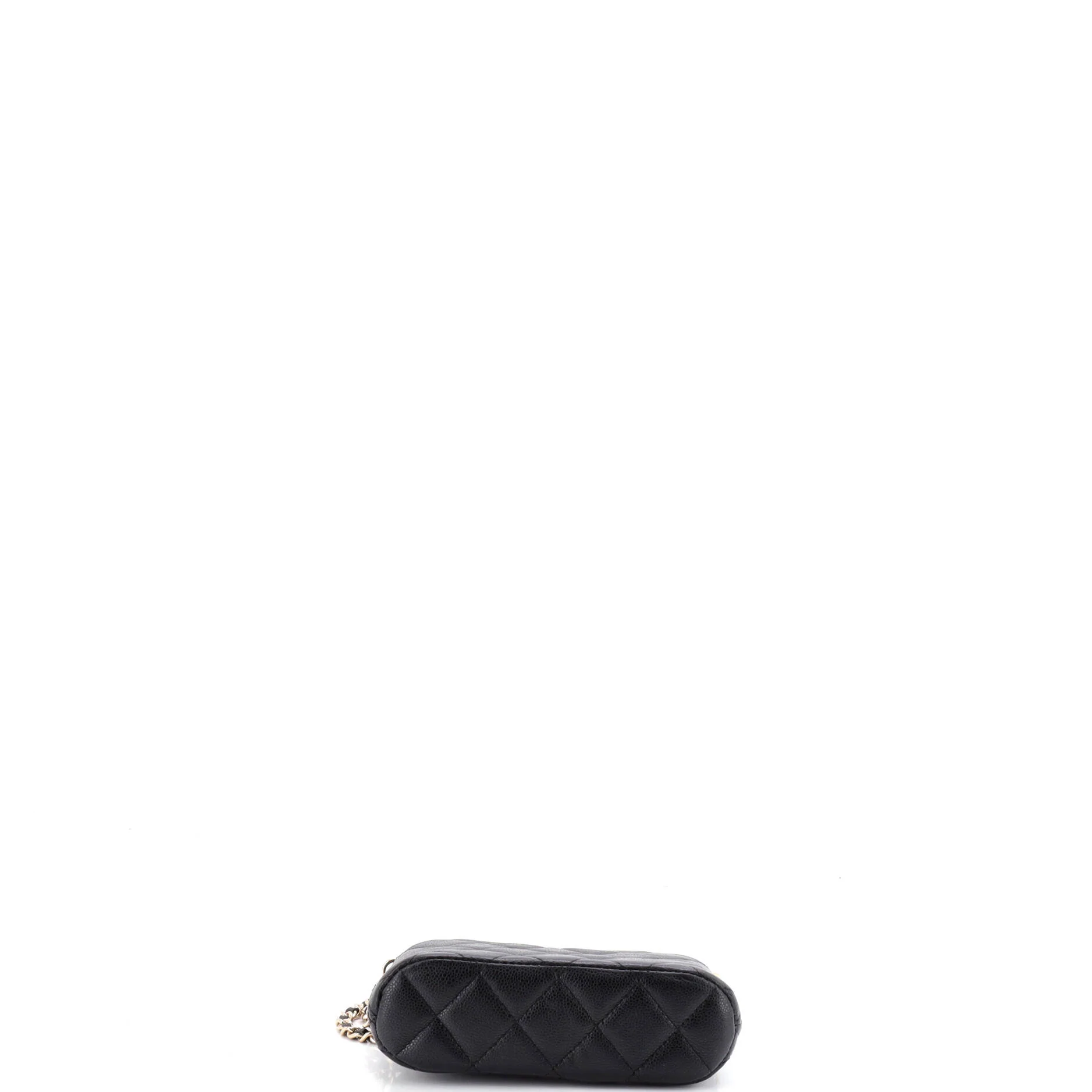 CC Dome Zip Clutch with Chain Quilted Caviar Mini - Image 4