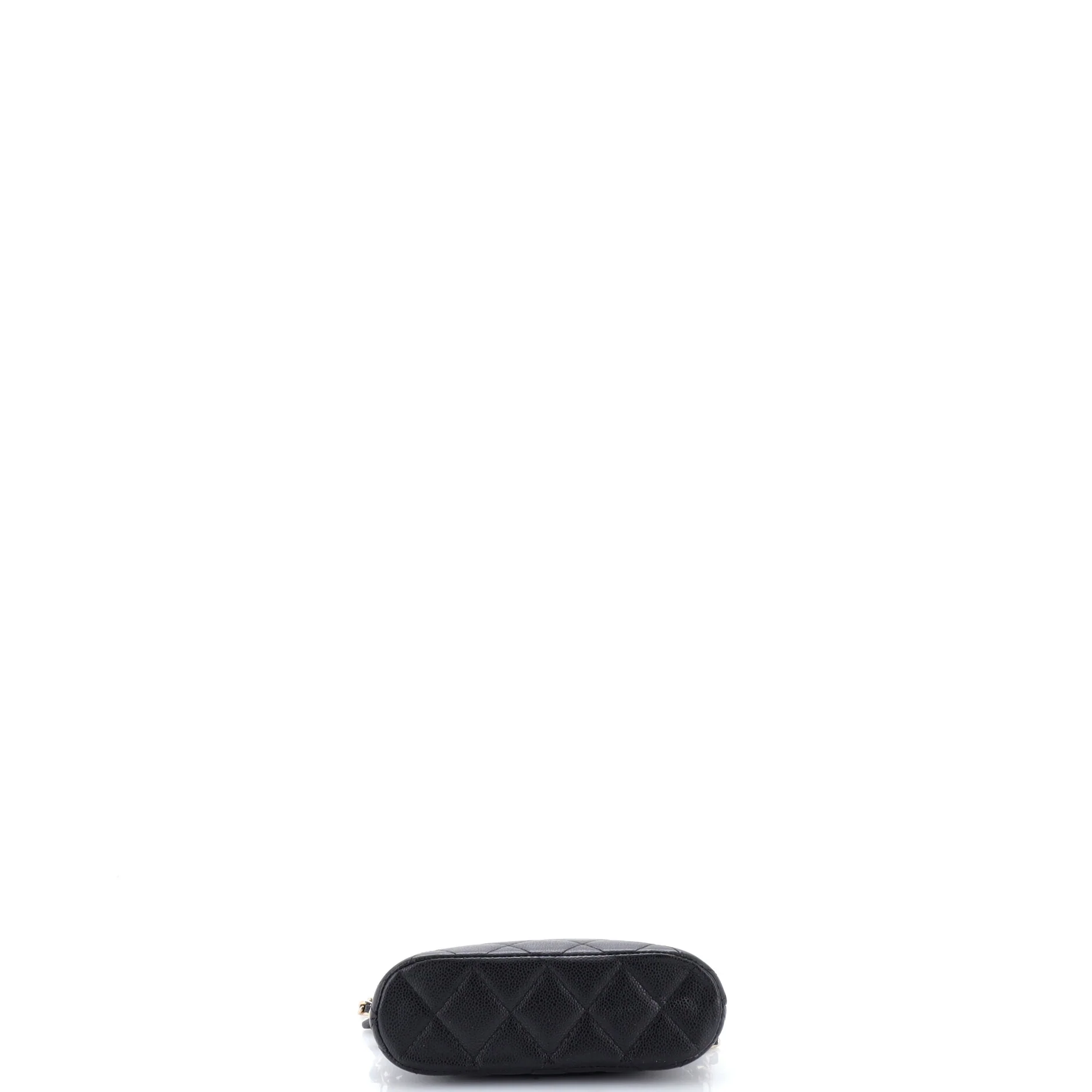 CC Dome Zip Clutch with Chain Quilted Caviar Mini - Image 4