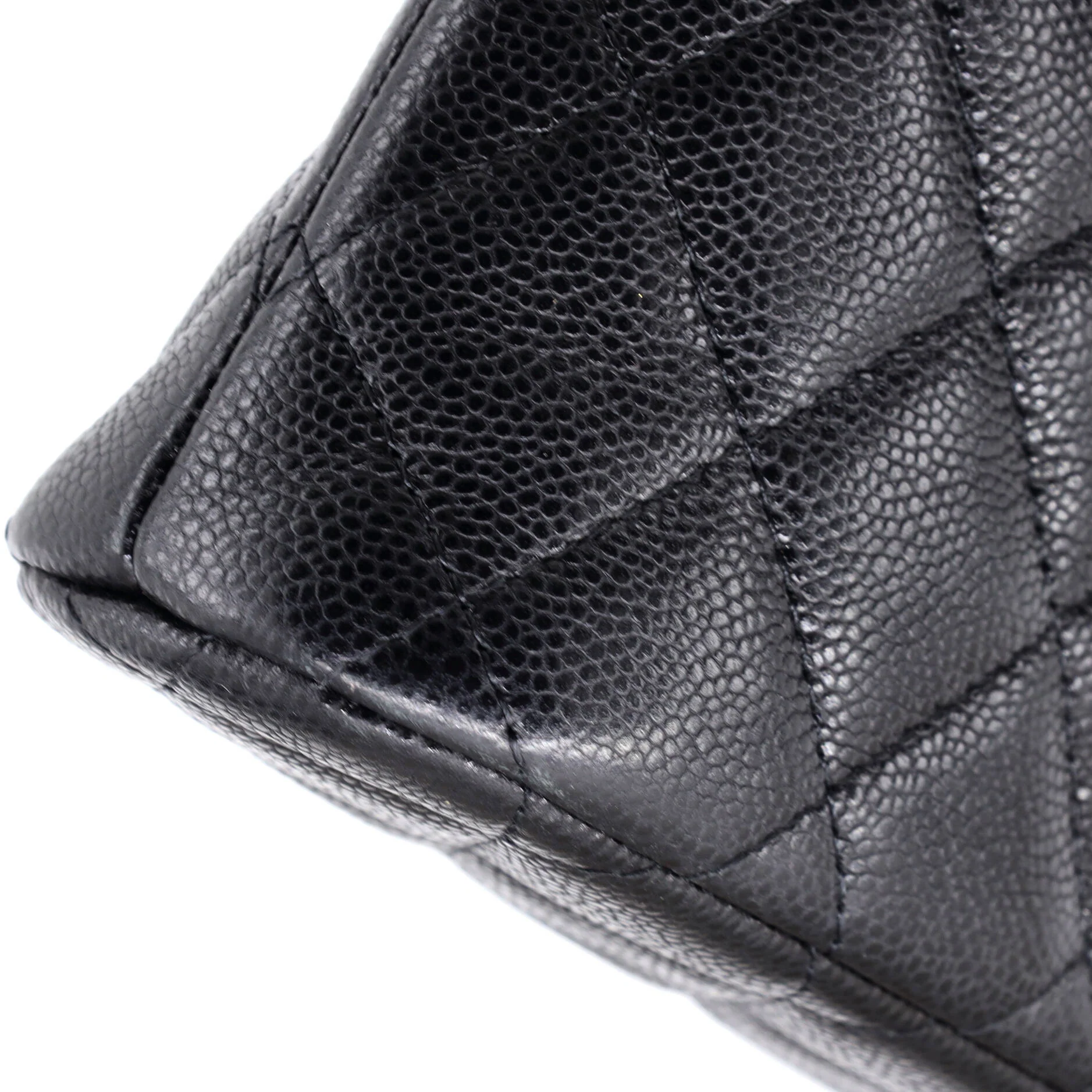 CC Dome Zip Clutch with Chain Quilted Caviar Small - Image 6