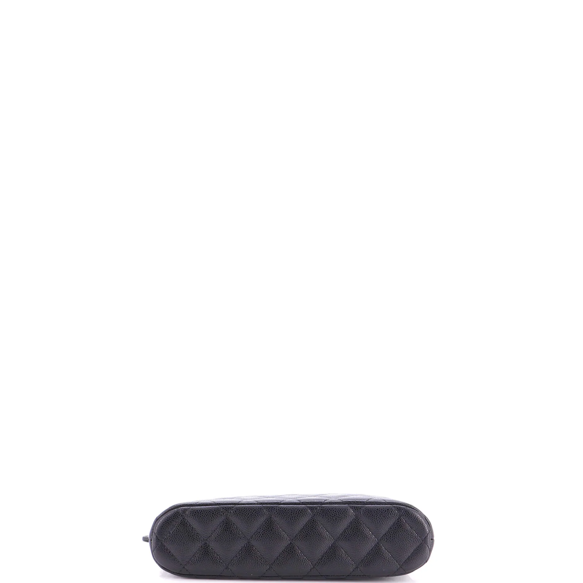 CC Dome Zip Clutch with Chain Quilted Caviar Small - Image 4