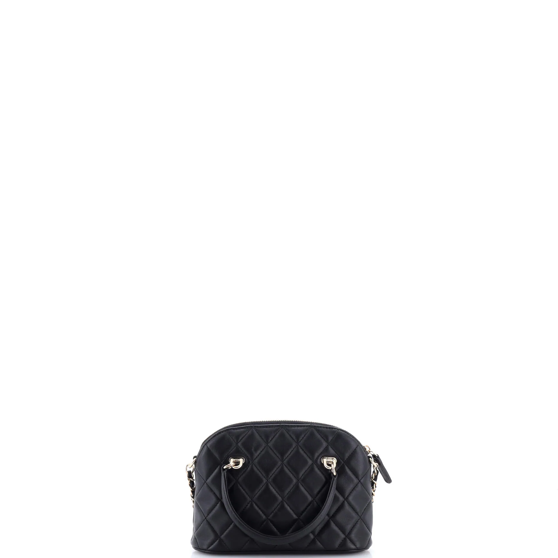 CC Dome Zip Shopping Bag Quilt Lambskin Mini - Image 4