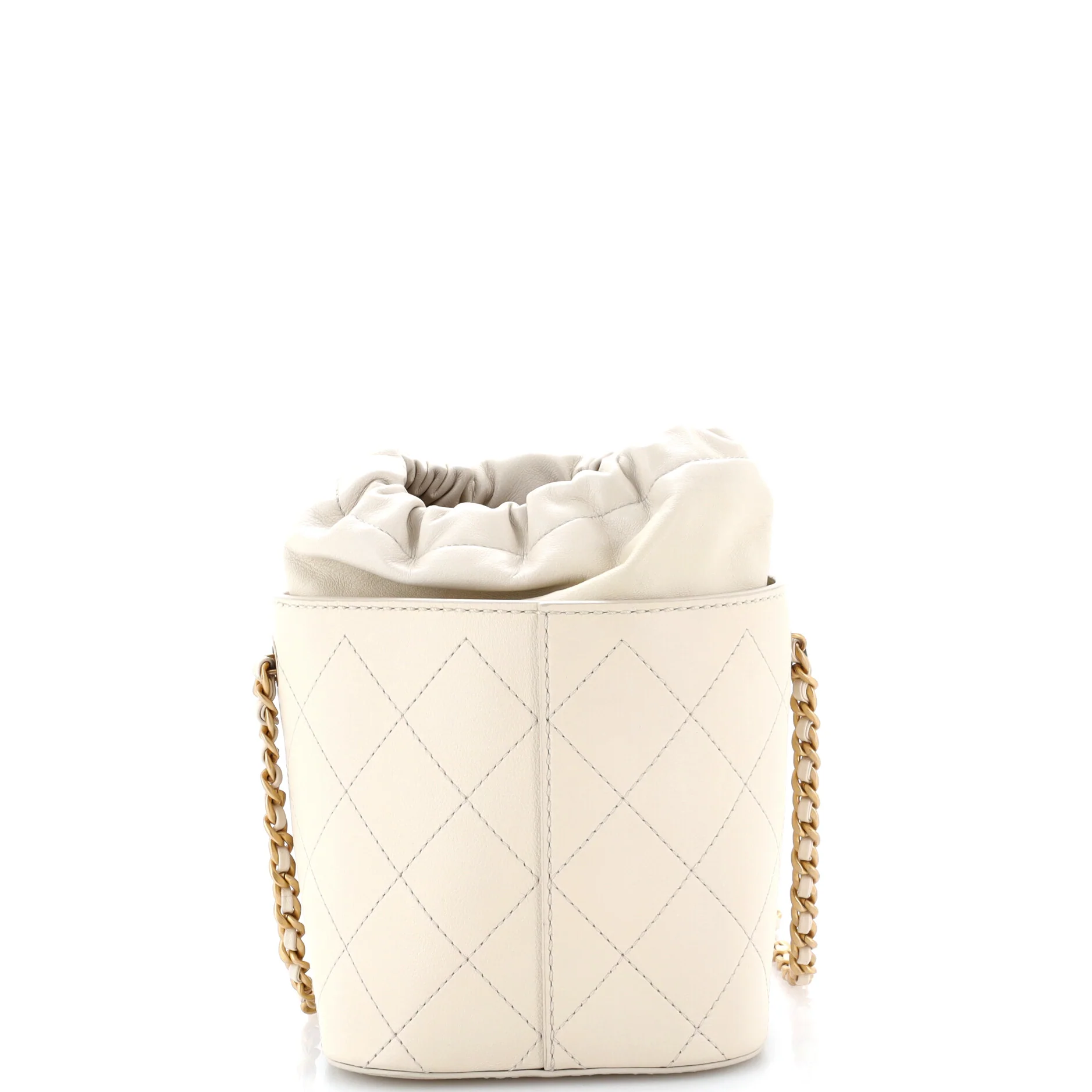 CC Drawstring Bucket Crossbody Bag Stitched Calfskin Medium - Image 3