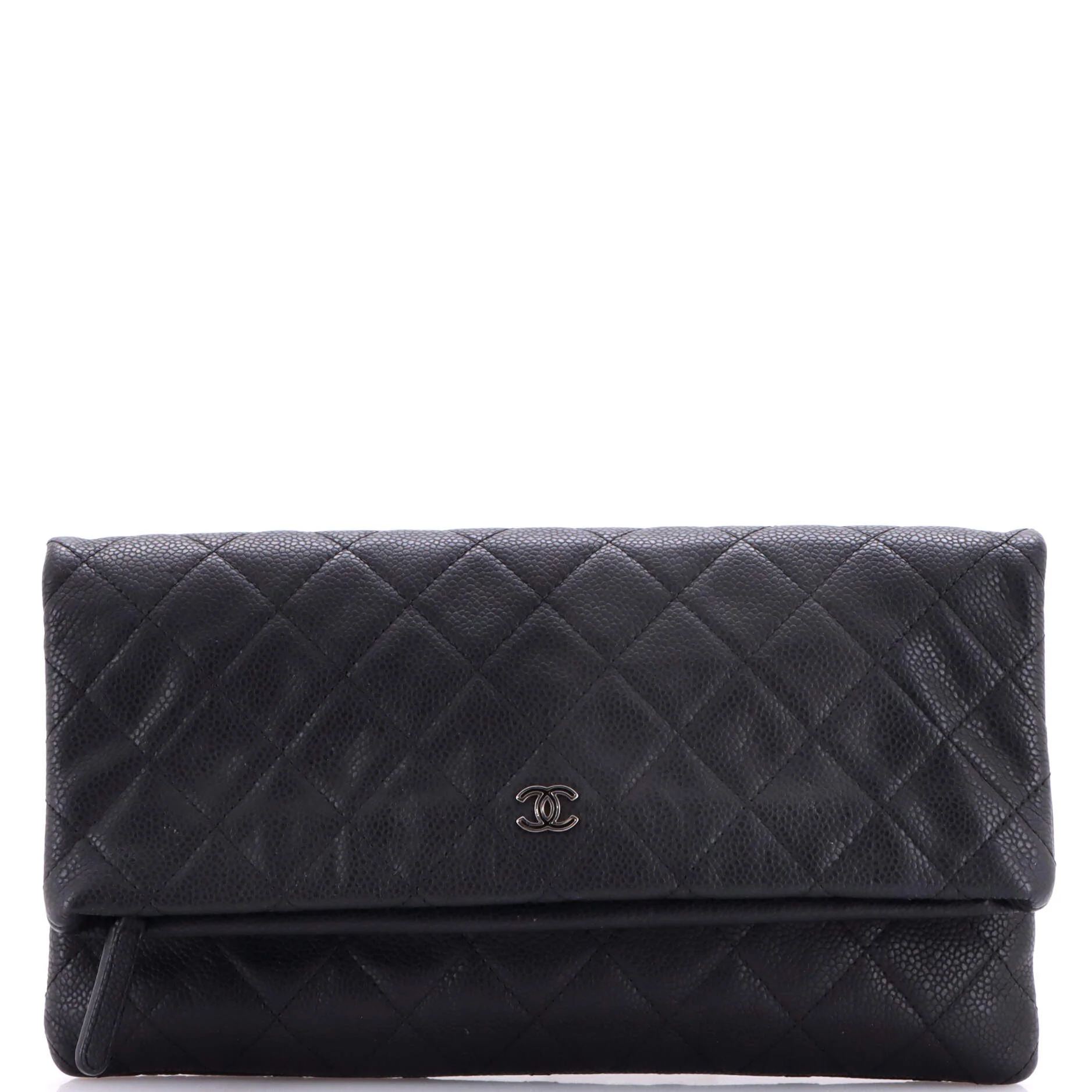 CC Foldover Clutch Quilted Caviar