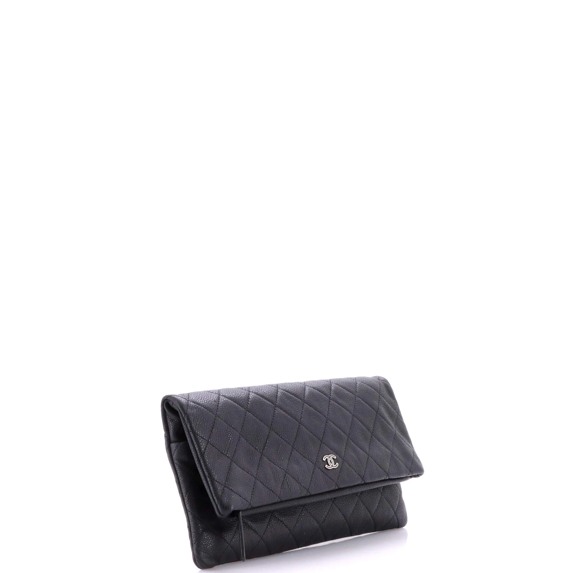 CC Foldover Clutch Quilted Caviar - Image 2