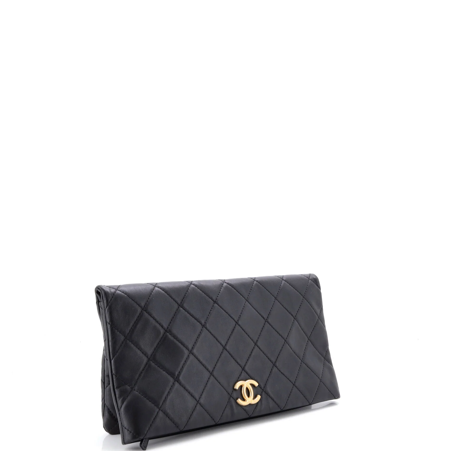 CC Foldover Clutch Quilted Lambskin Large - Image 3
