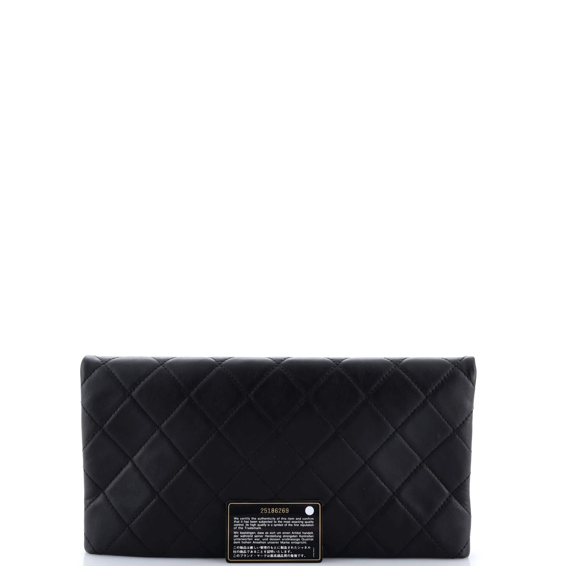 CC Foldover Clutch Quilted Lambskin Large - Image 2