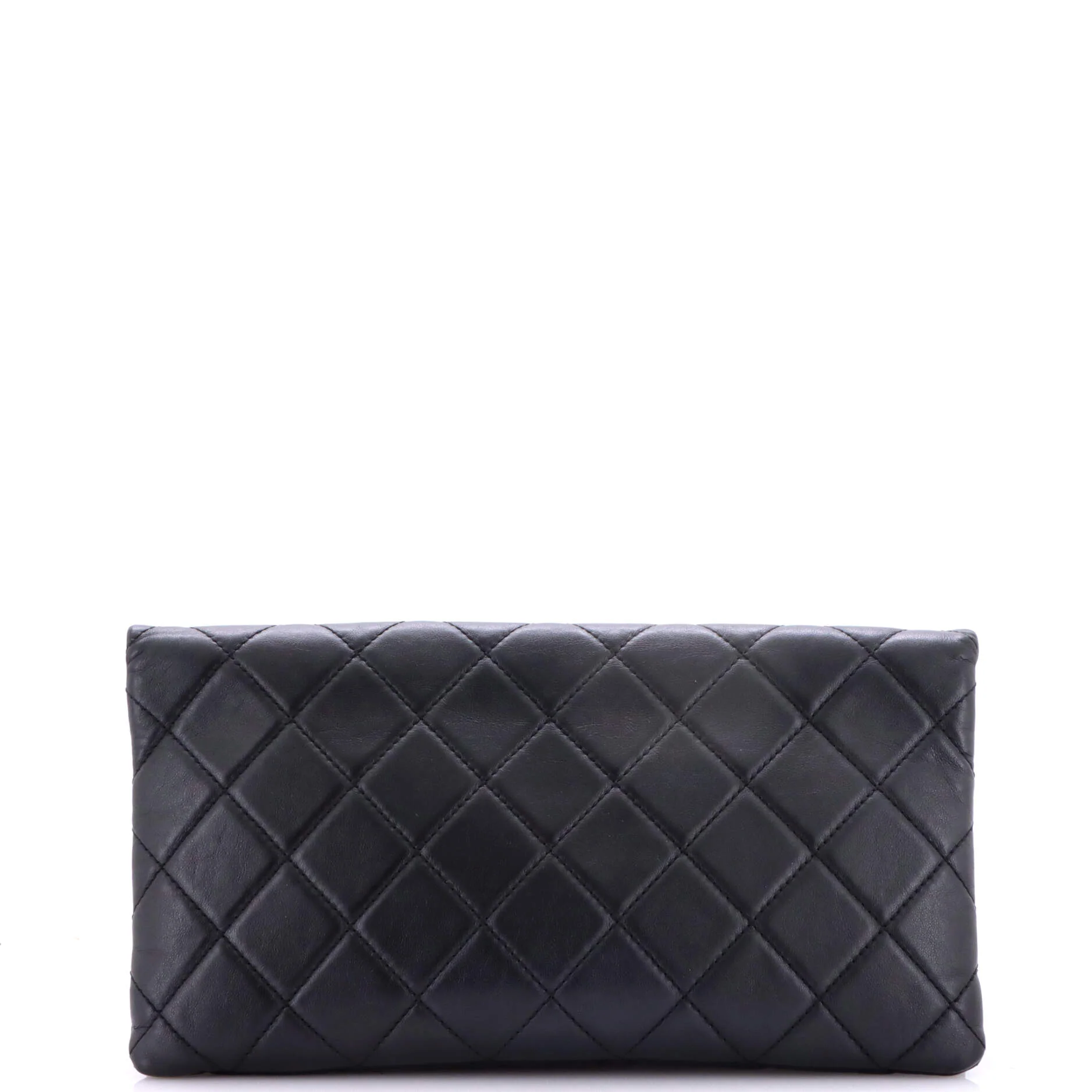 CC Foldover Clutch Quilted Lambskin Large - Image 3