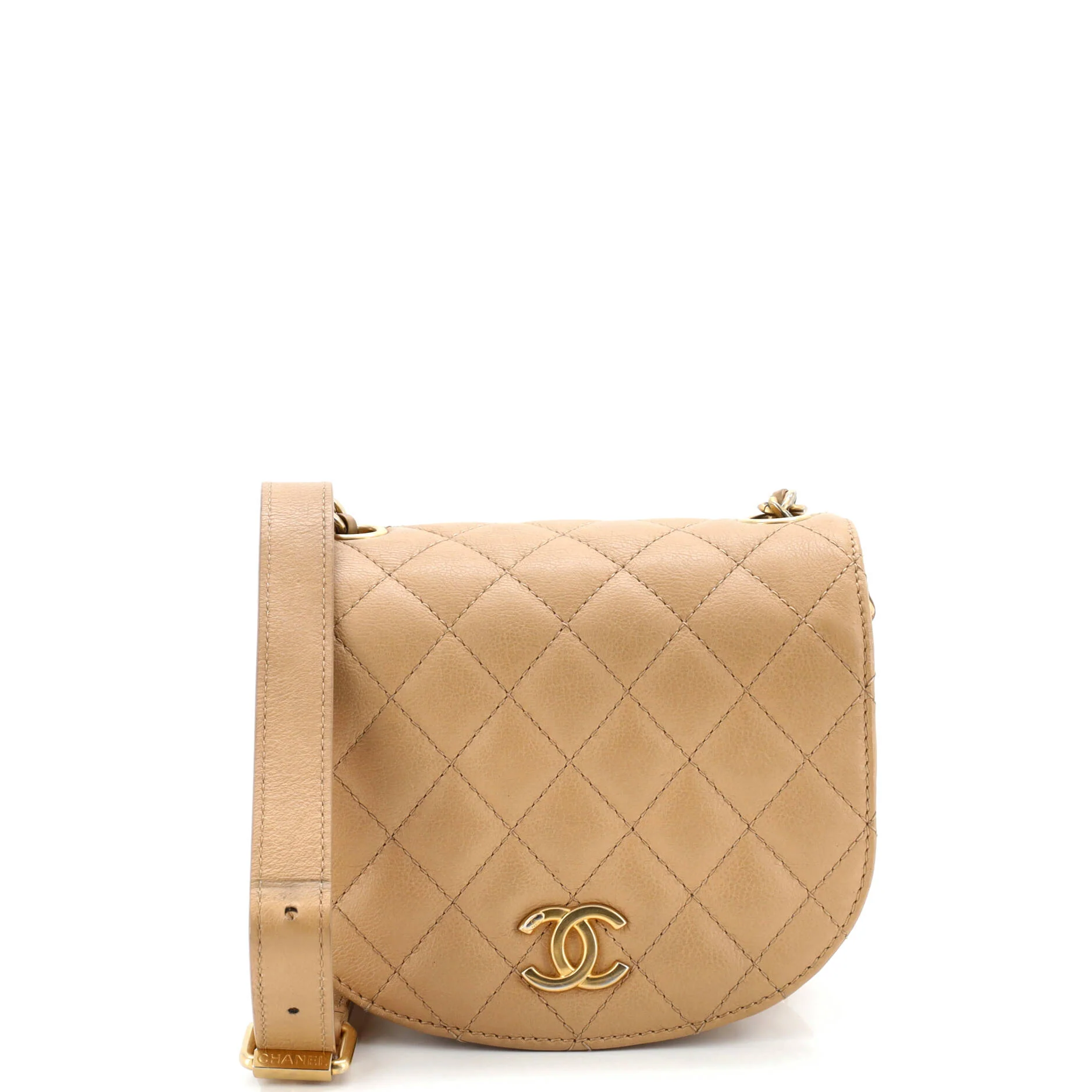 CC Full Flap Saddle Messenger Quilted Calfskin Mini - Image 2