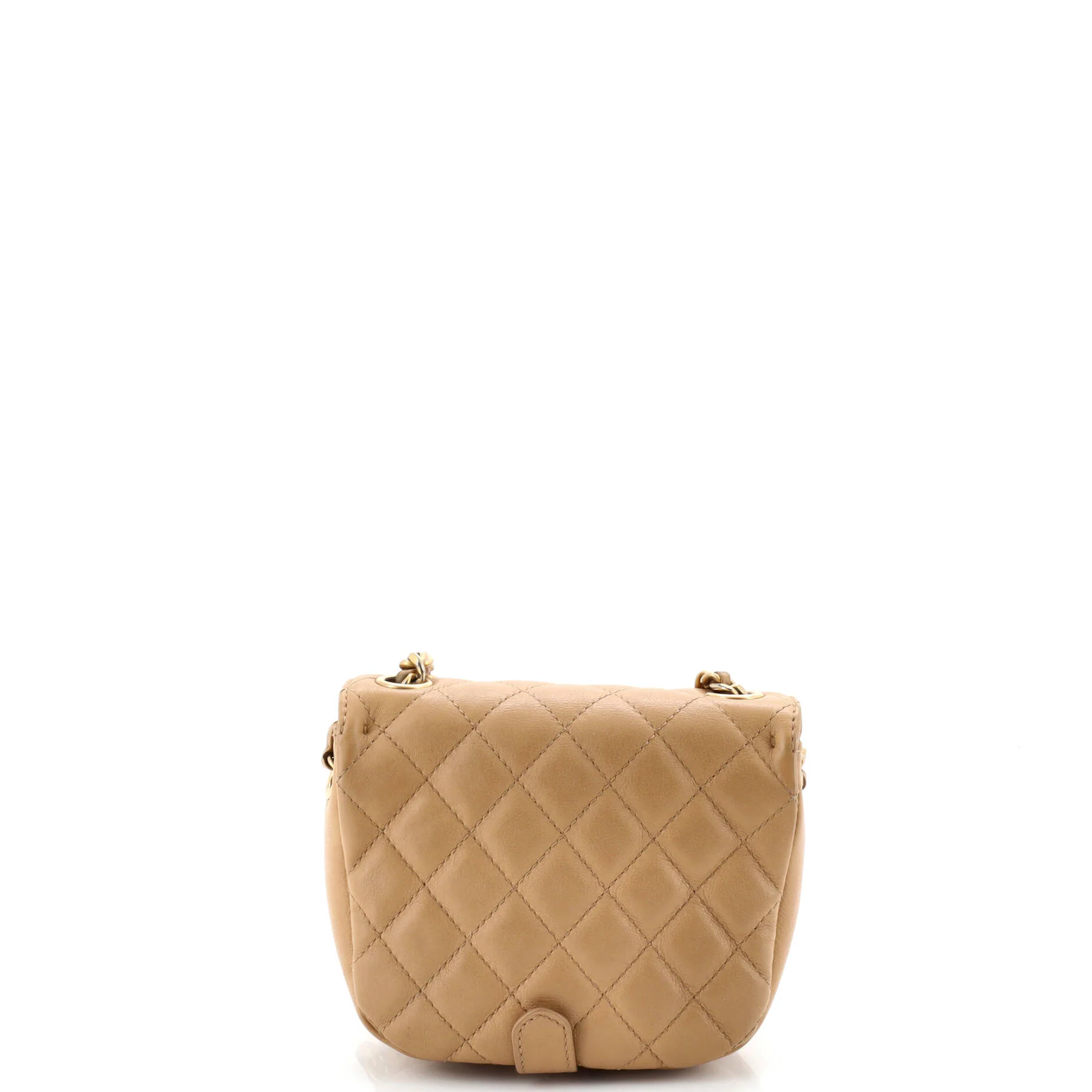 CC Full Flap Saddle Messenger Quilted Calfskin Mini - Image 5