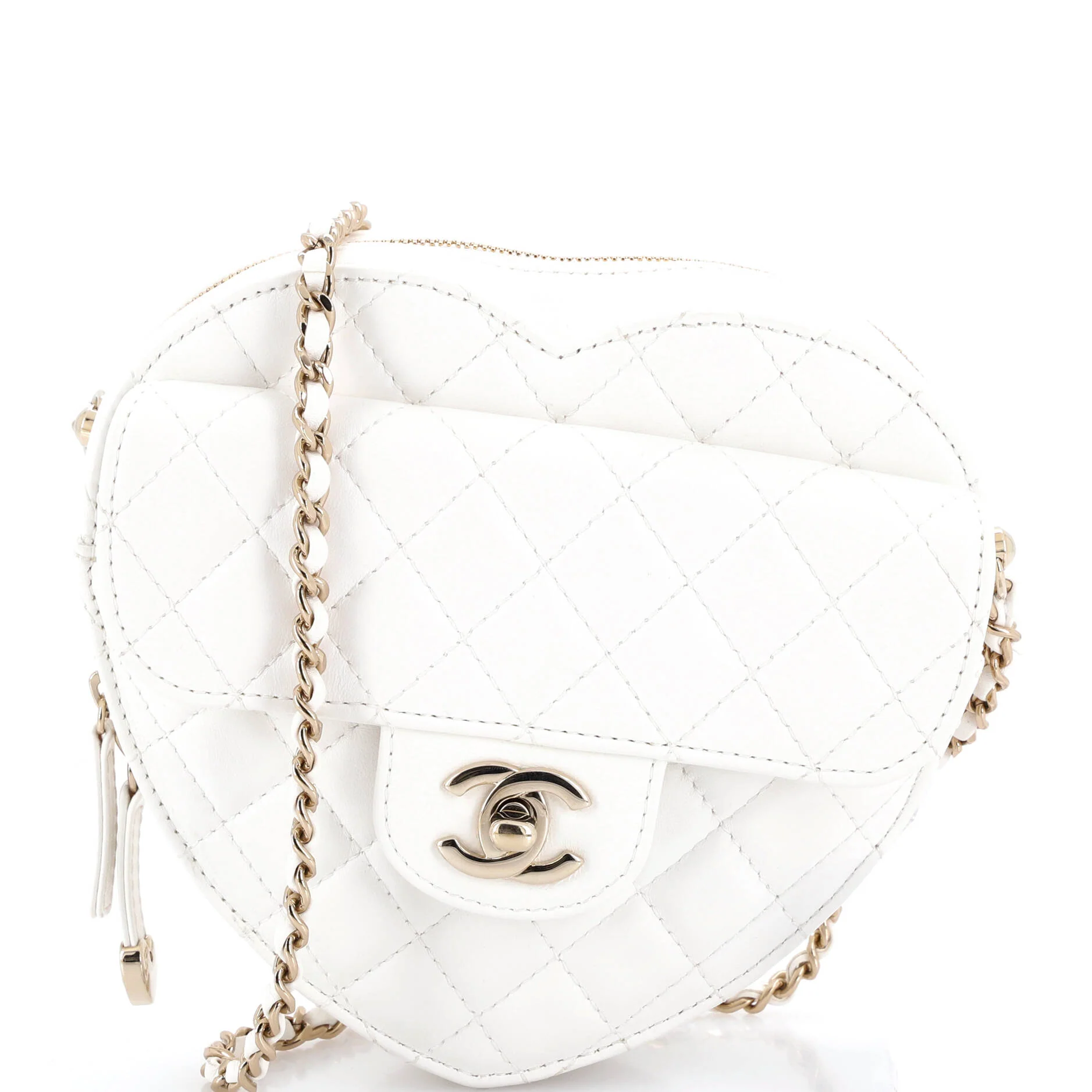 CC in Love Heart Bag Quilted Lambskin