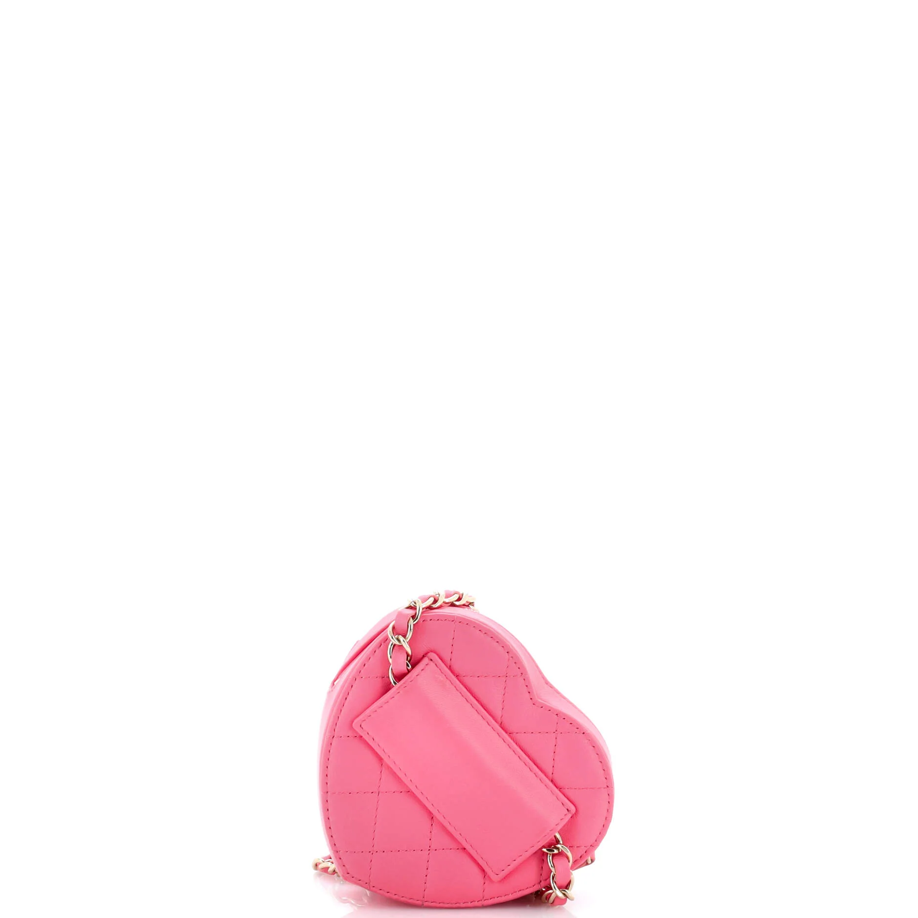 CC in Love Heart Belt Bag Quilted Lambskin - Image 3