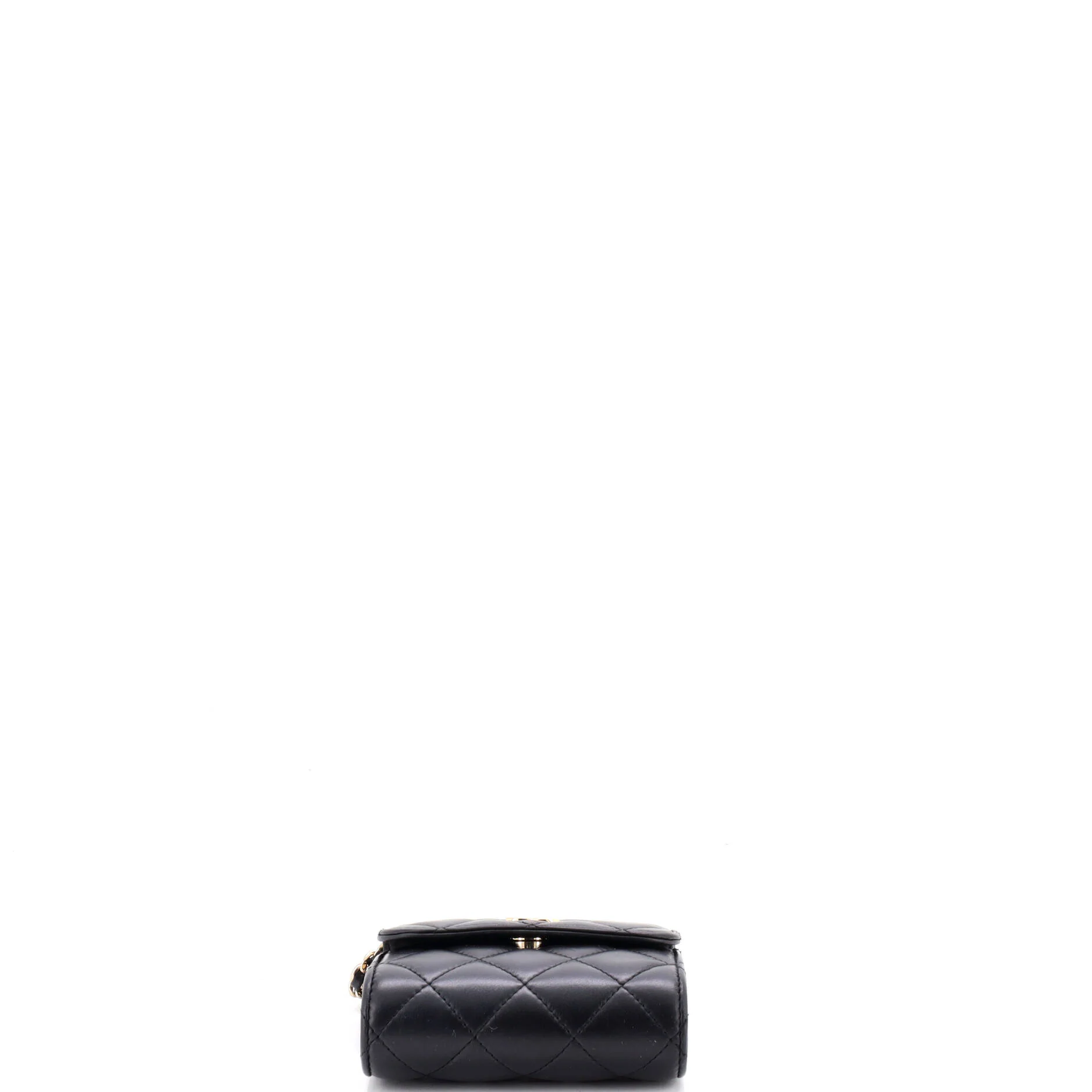 CC Kisslock Frame Top Handle Clutch with Chain Quilted Lambskin Mini - Image 4