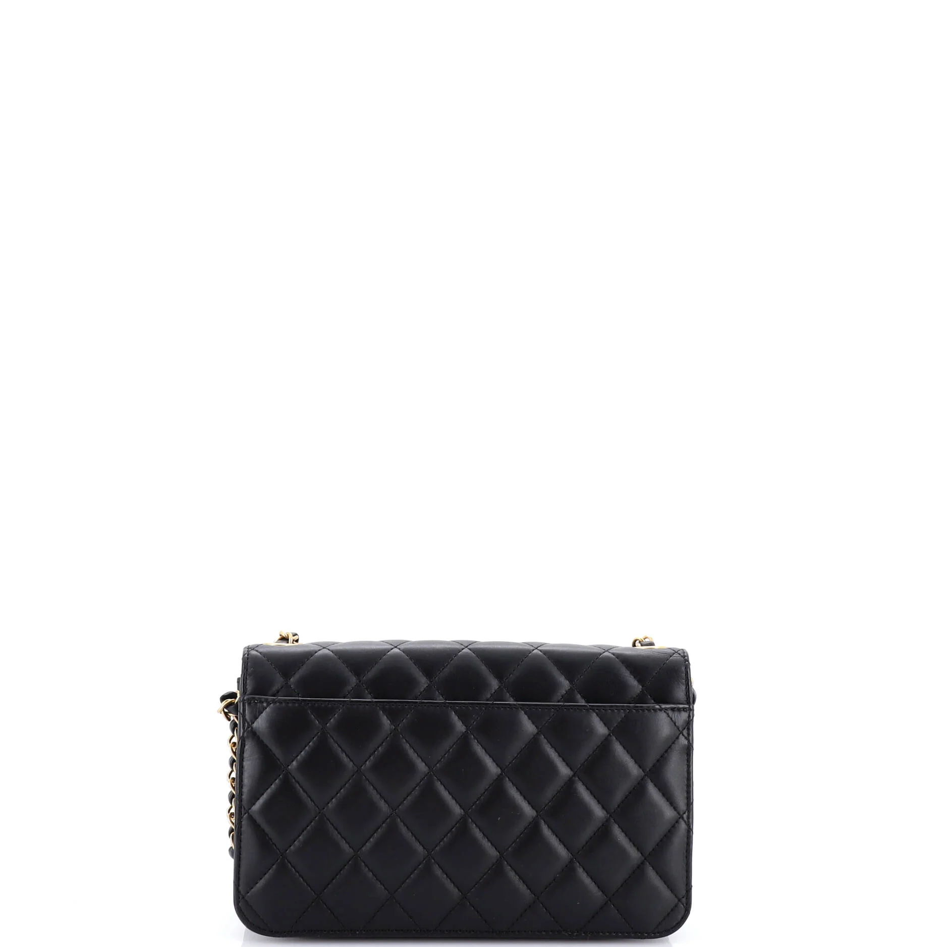 CC Side Chain Full Flap Bag Quilted Calfskin Medium - Image 3
