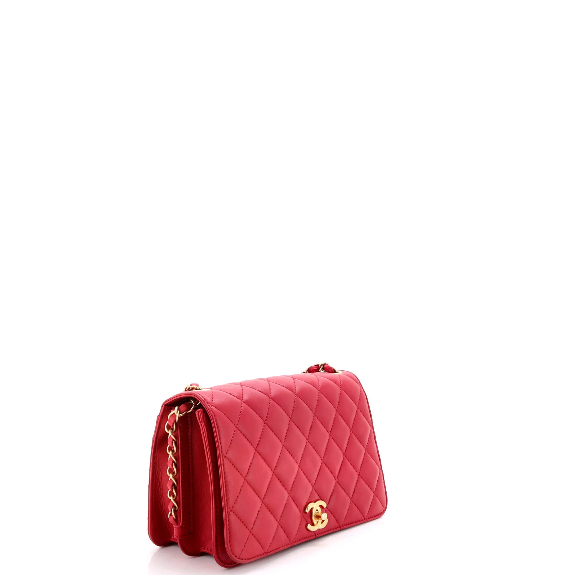 CC Side Chain Full Flap Bag Quilted Calfskin Medium - Image 3