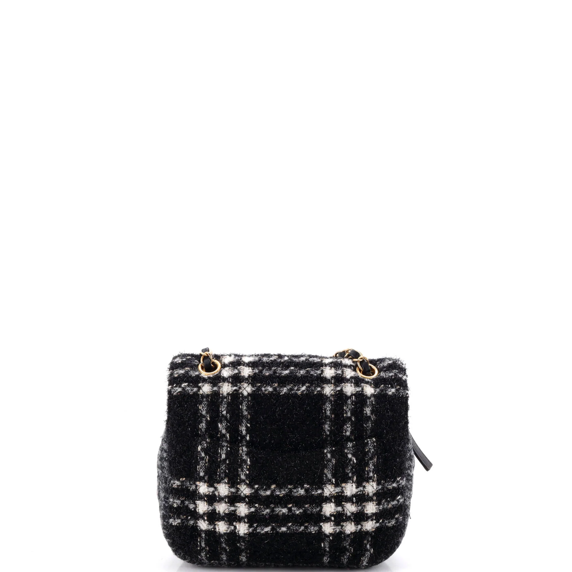 CC Square Zip Flap Bag Quilted Tweed Mini - Image 3