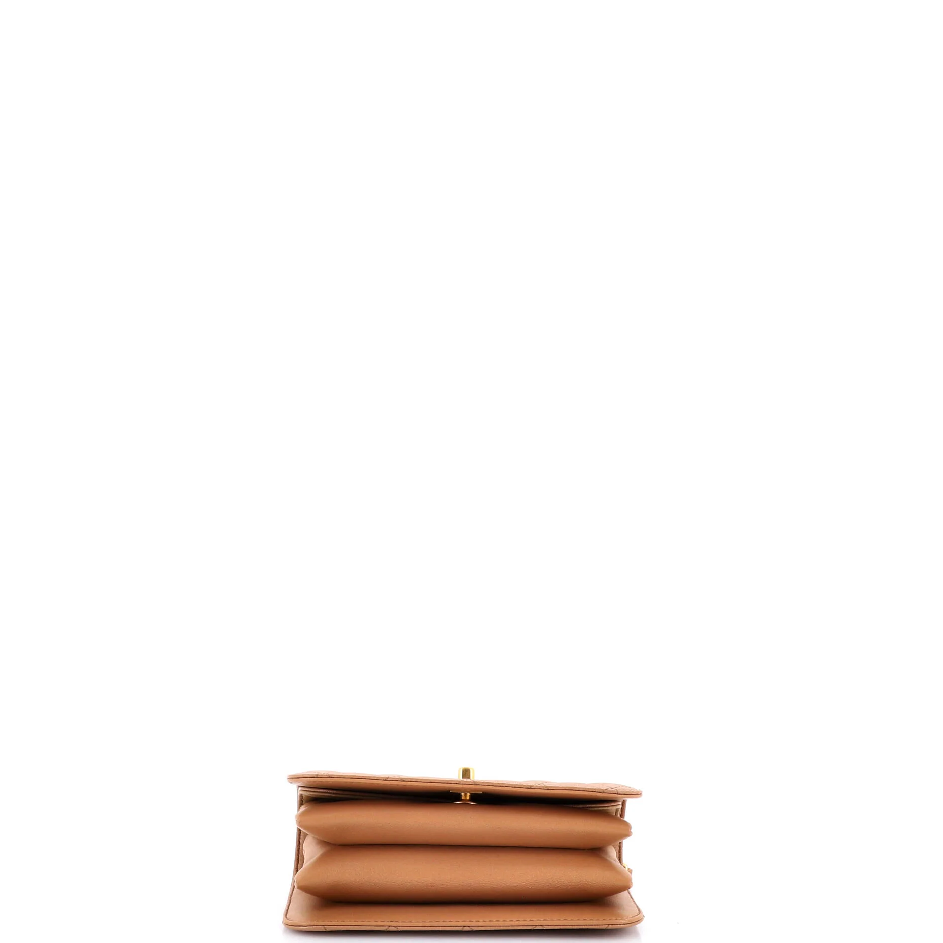 CC Top Handle Chain Full Flap Bag Quilted Caviar Small - Image 4