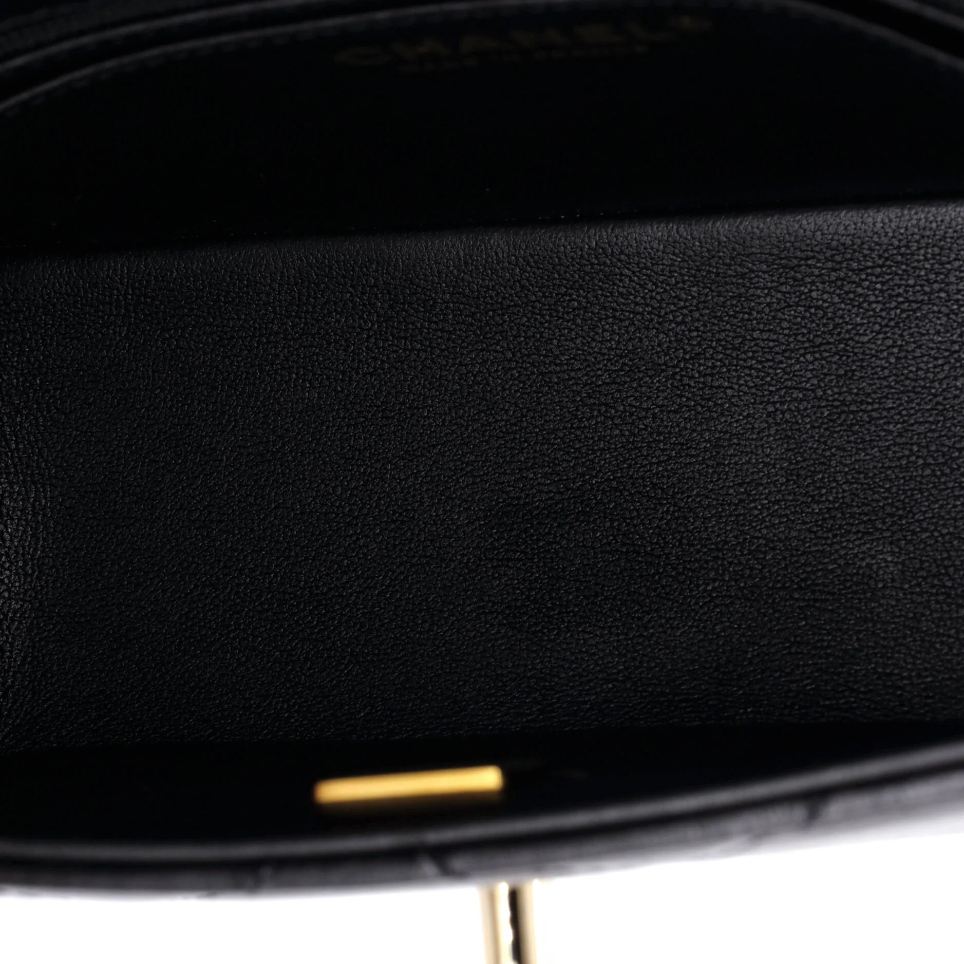 CC Top Handle Flap Vanity Case Quilted Shiny Aged Calfskin Small - Image 5