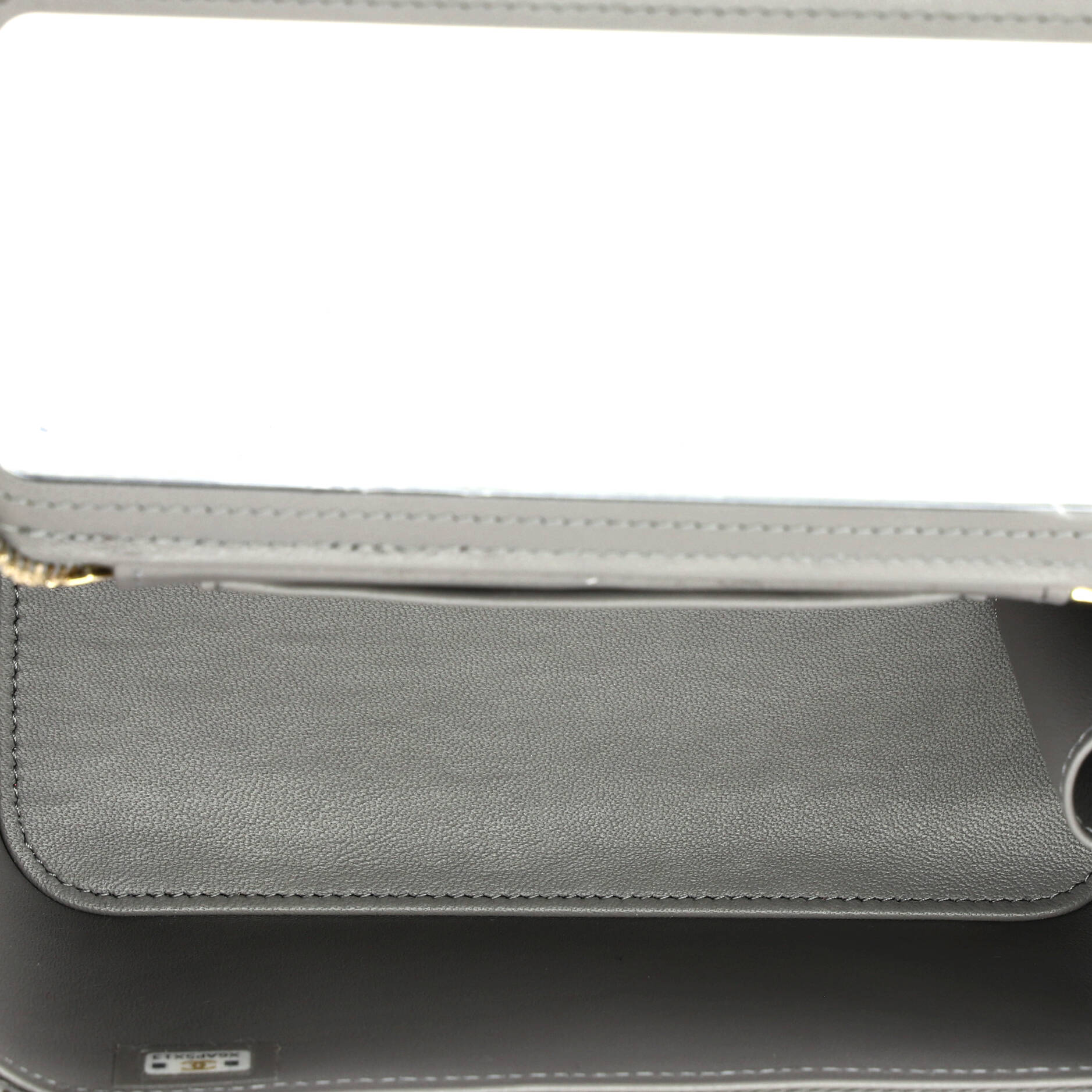 CC Top Handle Vanity Case with Chain Quilted Lambskin with Metal Small - Image 5
