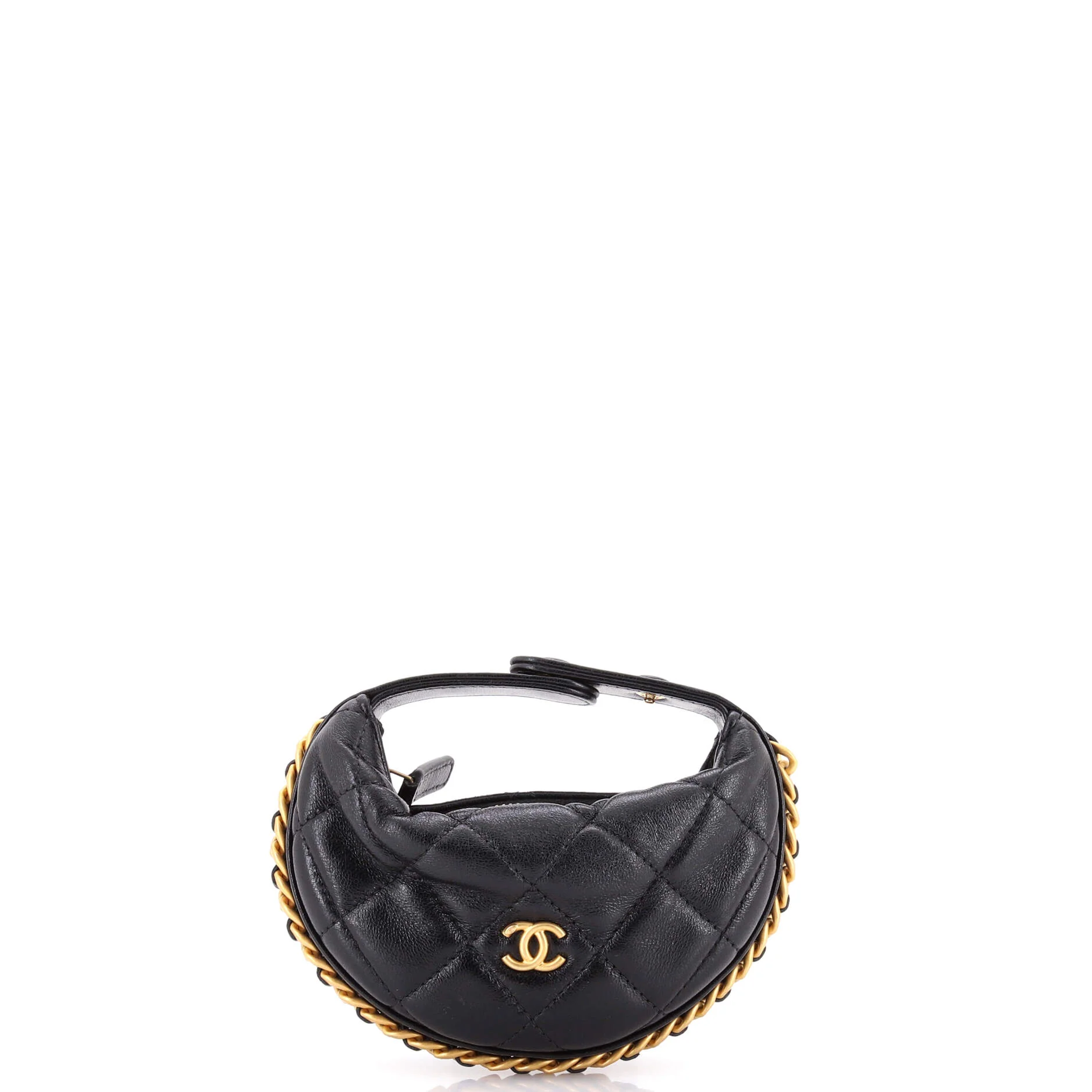Chain Around Hobo Pouch Quilted Lambskin Extra Mini
