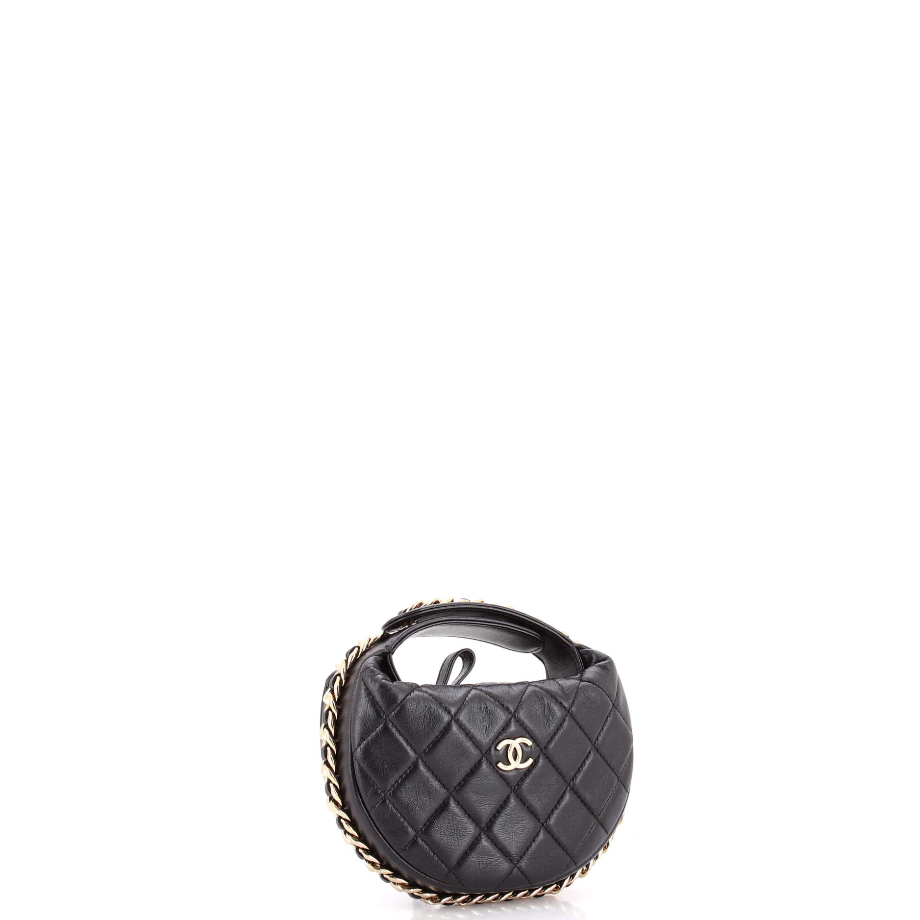 Chain Around Hobo Pouch Quilted Lambskin Mini - Image 2