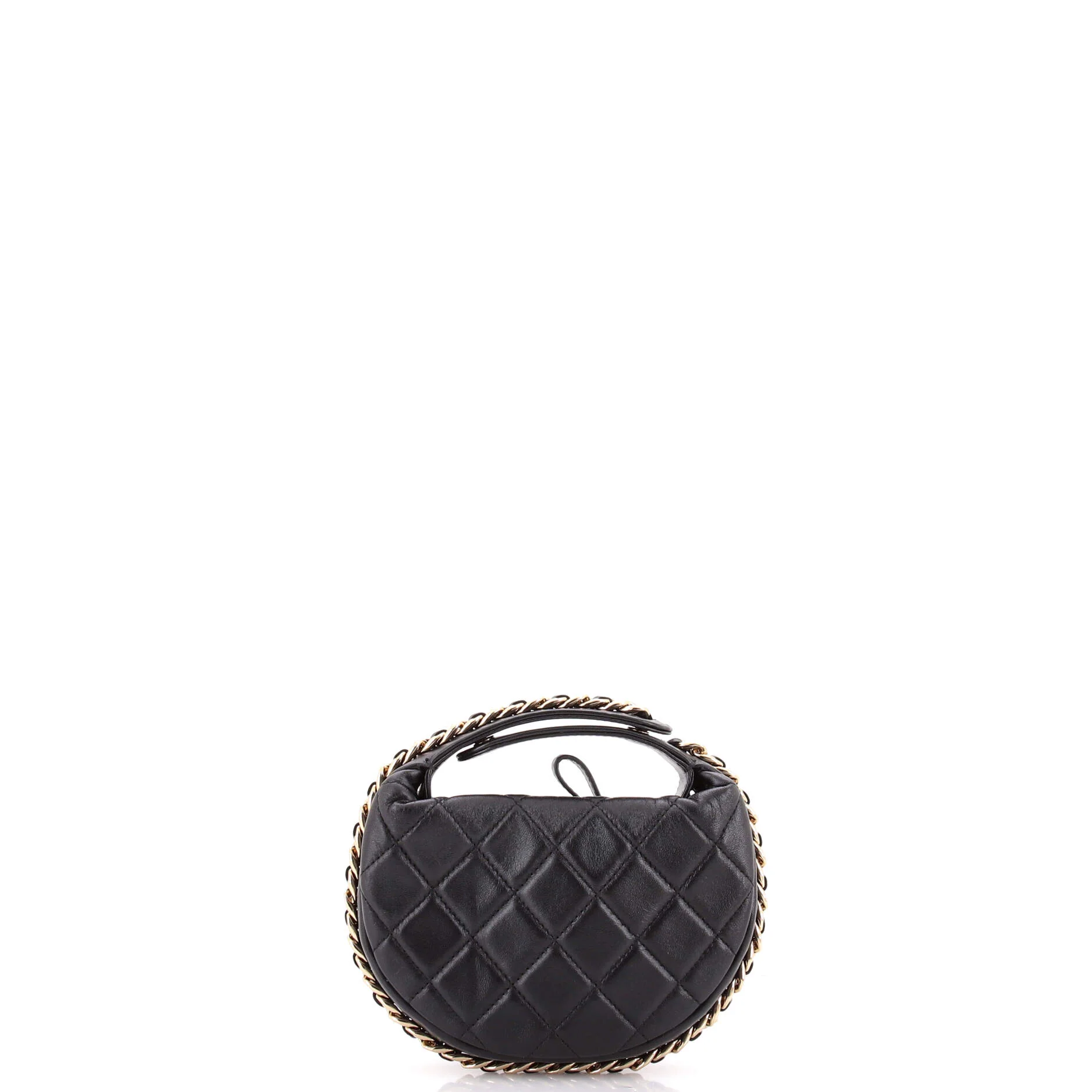 Chain Around Hobo Pouch Quilted Lambskin Mini - Image 3