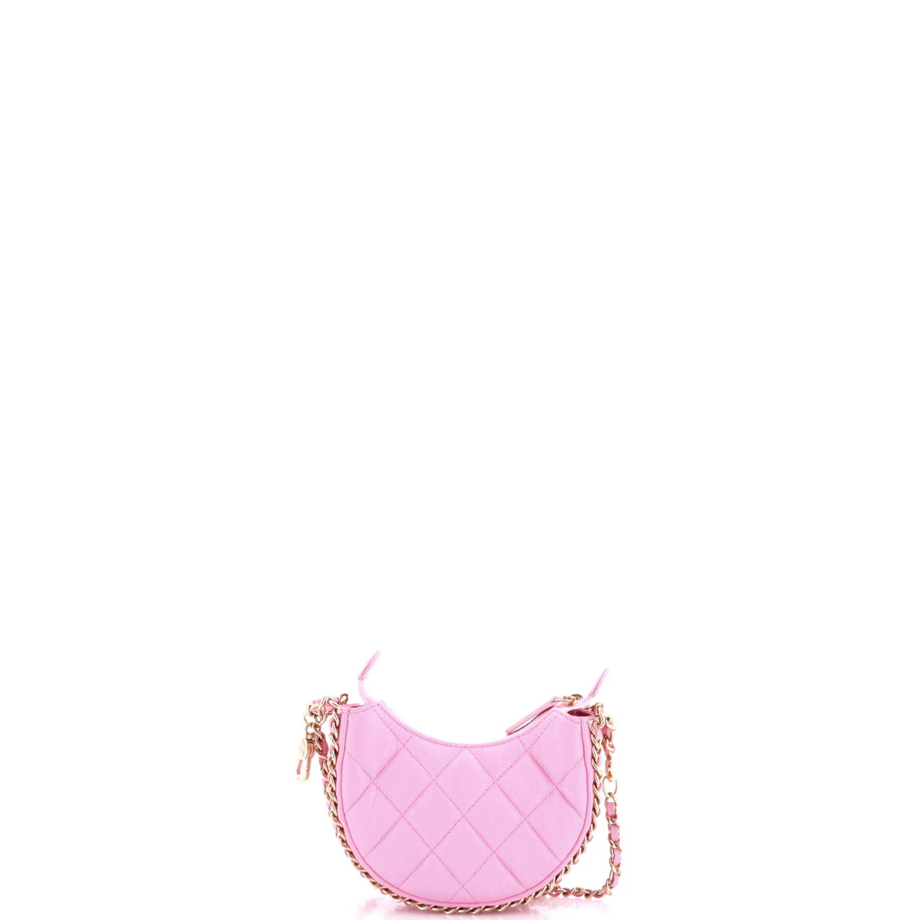 Chain Around Hook Hobo Quilted Lambskin Mini - Image 3