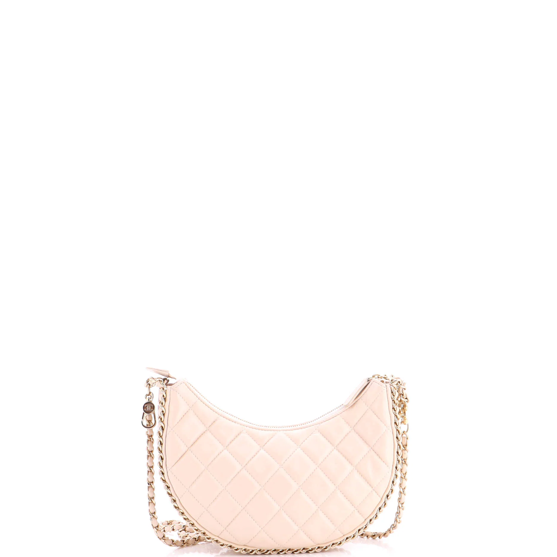 Chain Around Hook Hobo Quilted Lambskin Small - Image 4