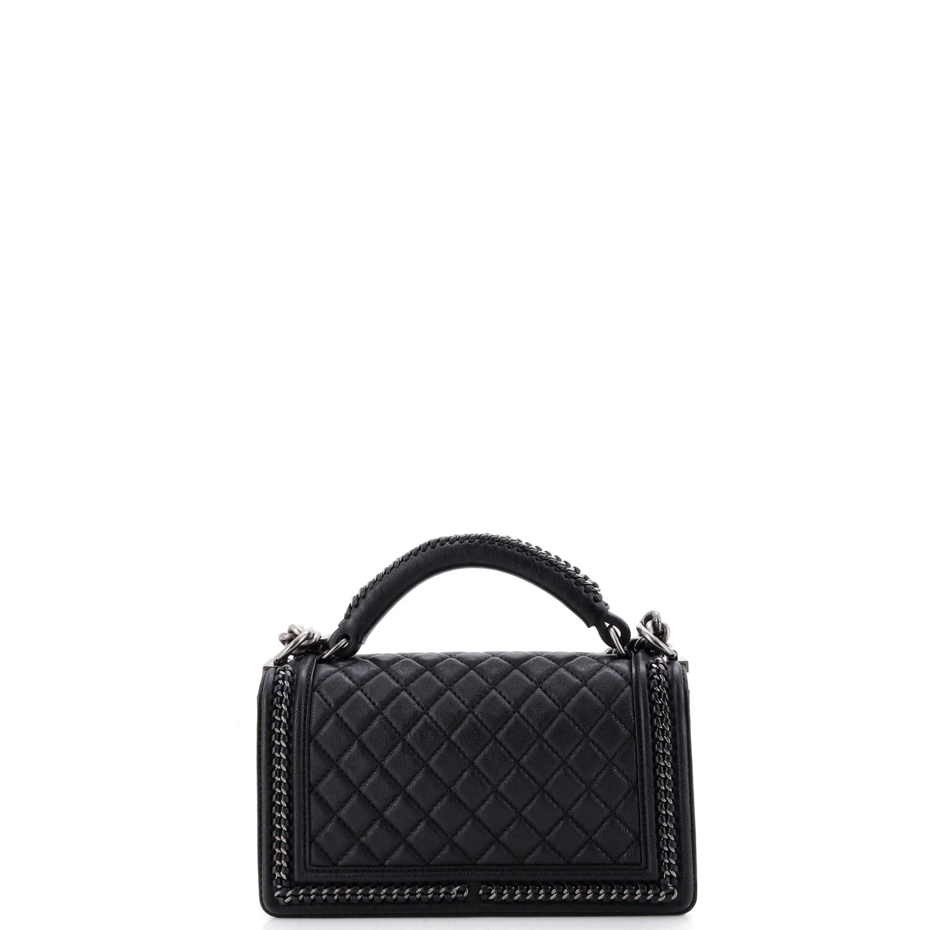 Chain Handle Boy Flap Bag Quilted Grained Calfskin Old Medium - Image 3