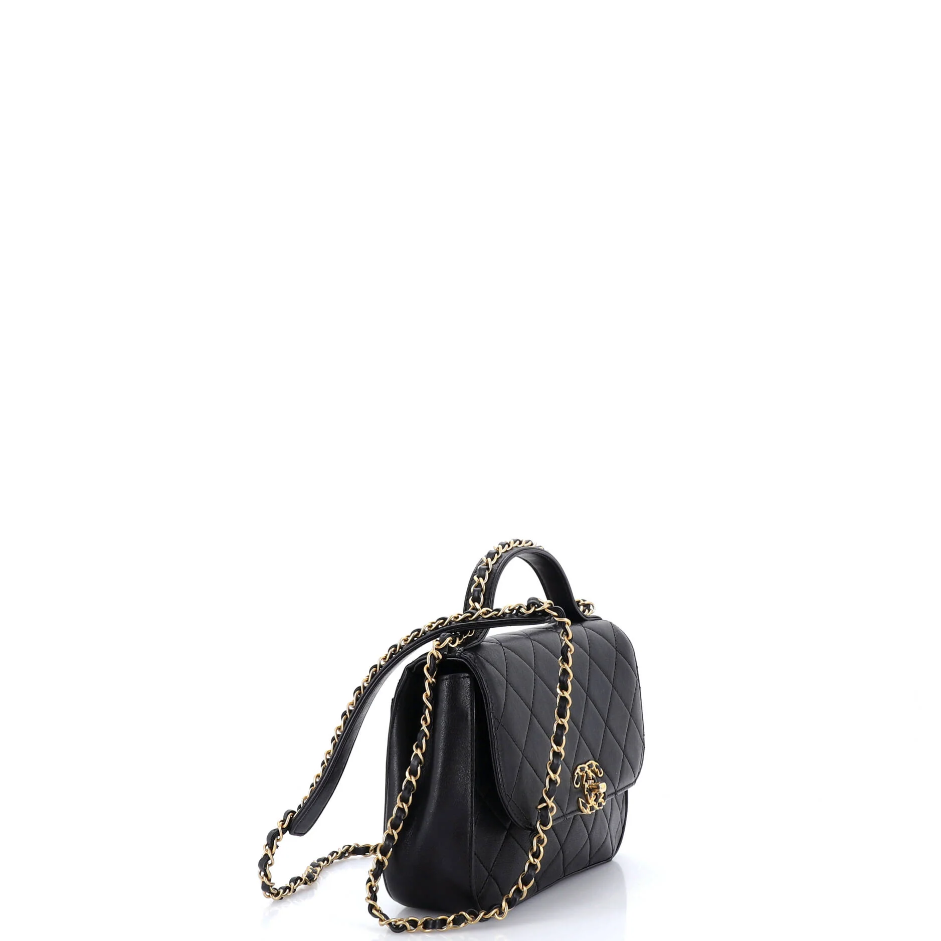 Chain Infinity Top Handle Bag Quilted Calfskin Mini - Image 3