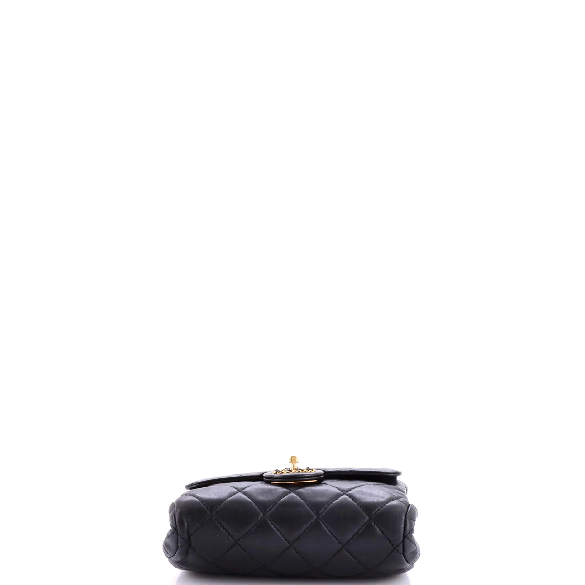 Chain Woven CC Square Accordion Flap Bag Quilted Lambskin Mini - Image 4