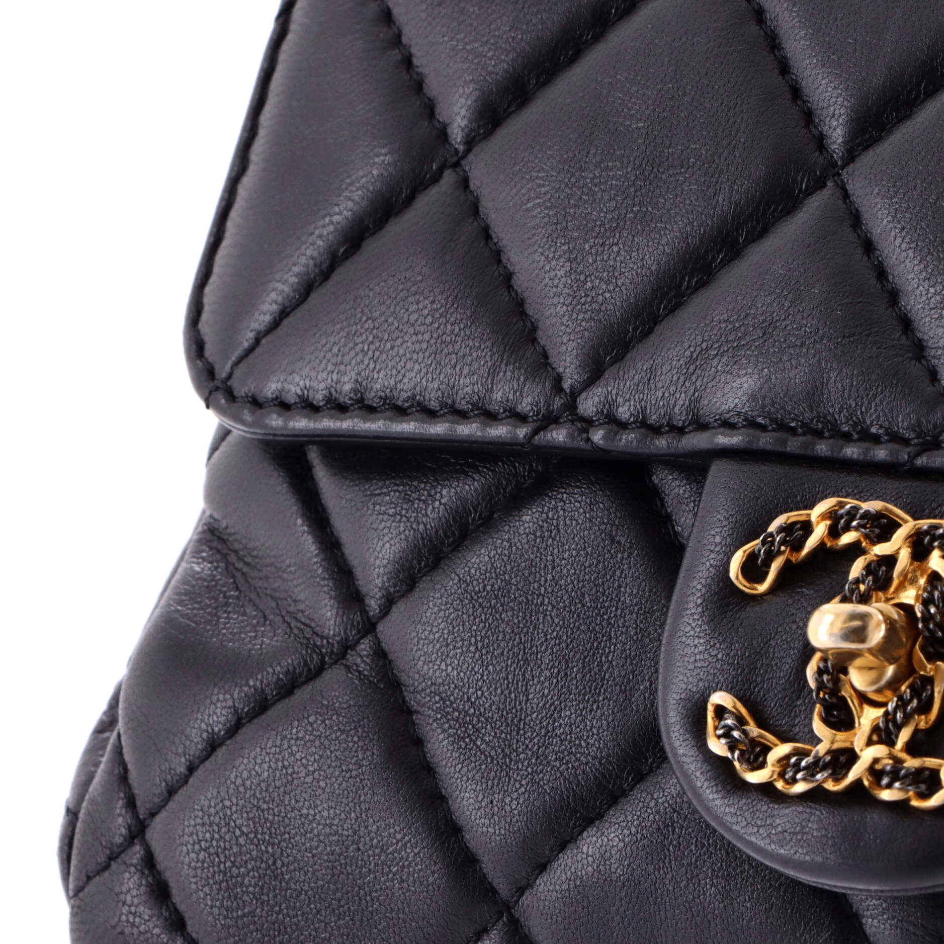 Chain Woven CC Square Accordion Flap Bag Quilted Lambskin Mini - Image 7