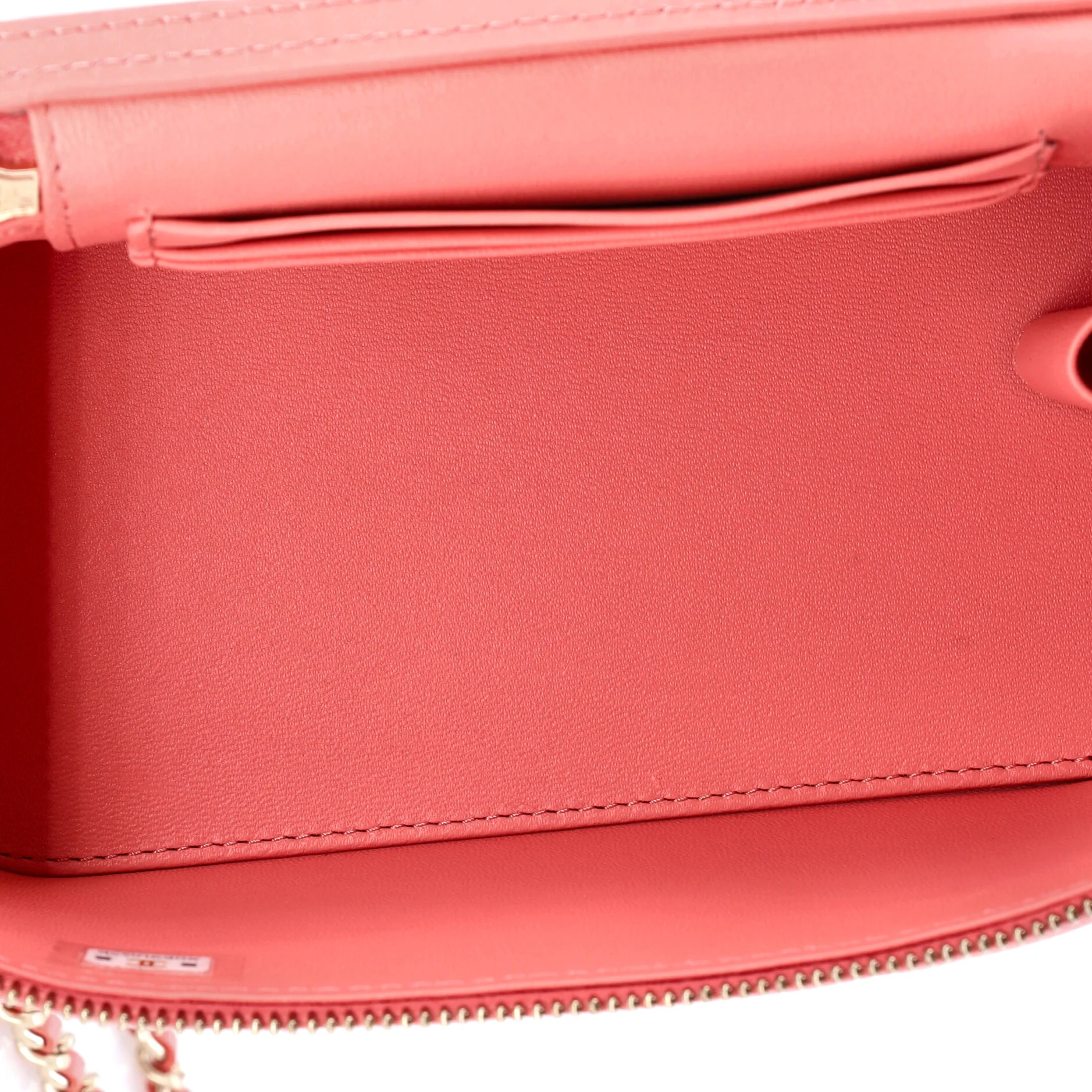 Charming Handle Vanity Case with Chain Quilted Lambskin Small - Image 5