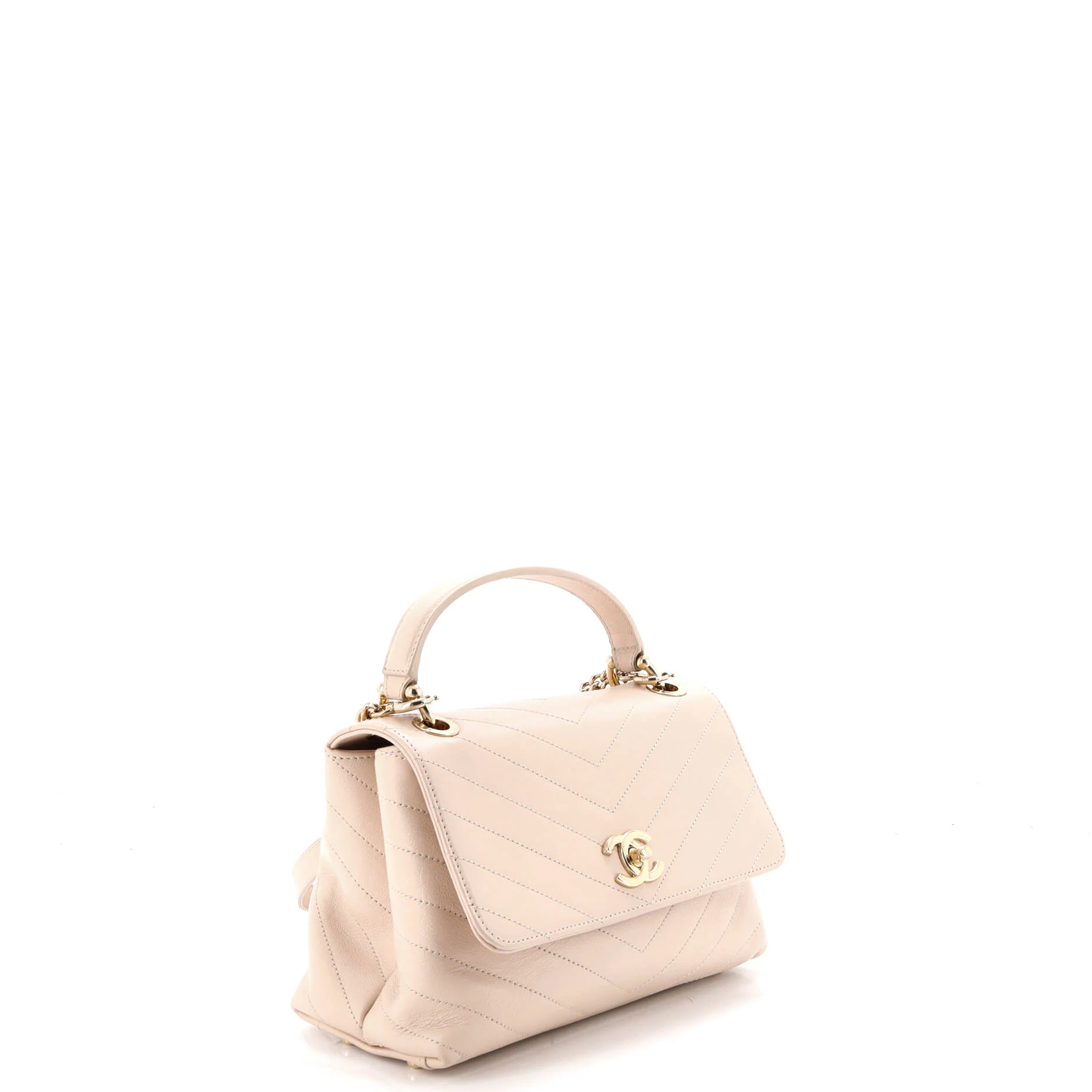 Chevron Chic Top Handle Bag Chevron Calfskin Small - Image 3