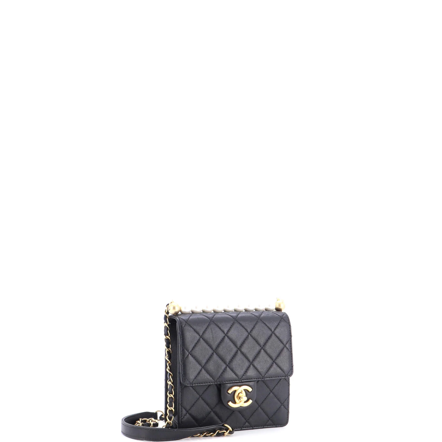 Chic Pearls Flap Bag Quilted Goatskin Mini - Image 2