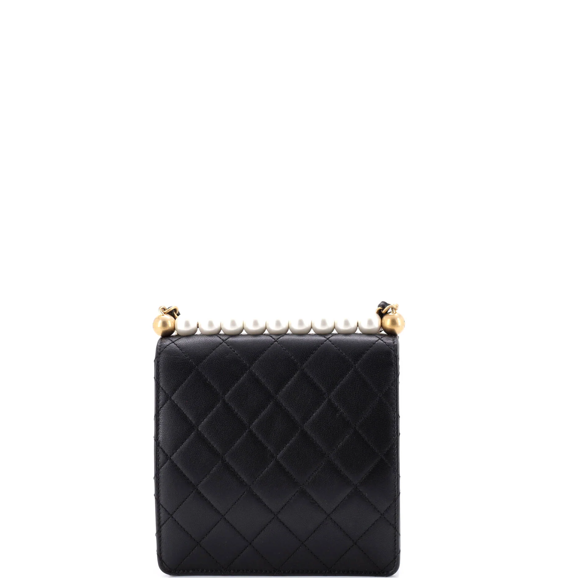 Chic Pearls Flap Bag Quilted Lambskin Mini - Image 3