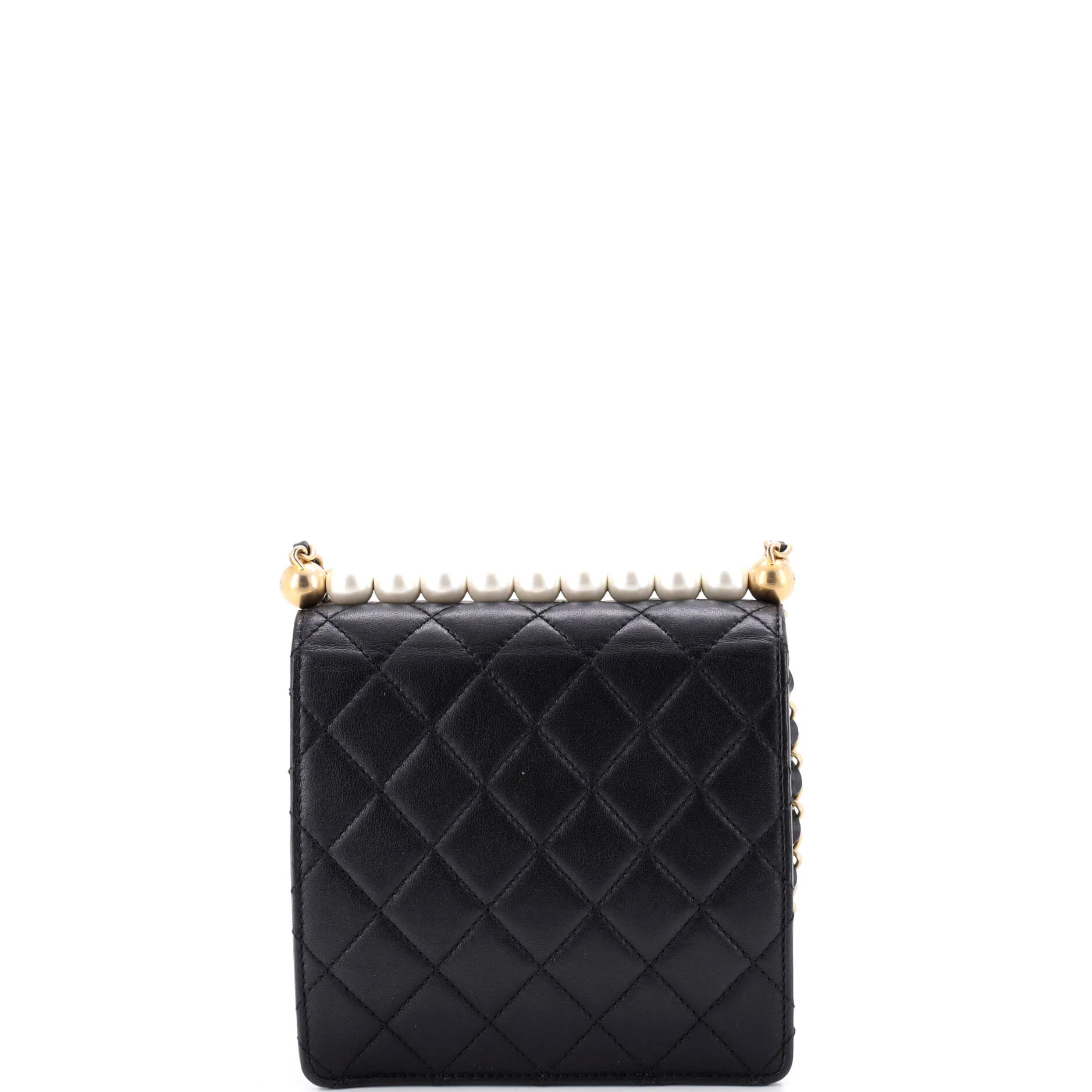 Chic Pearls Flap Bag Quilted Lambskin Mini - Image 4