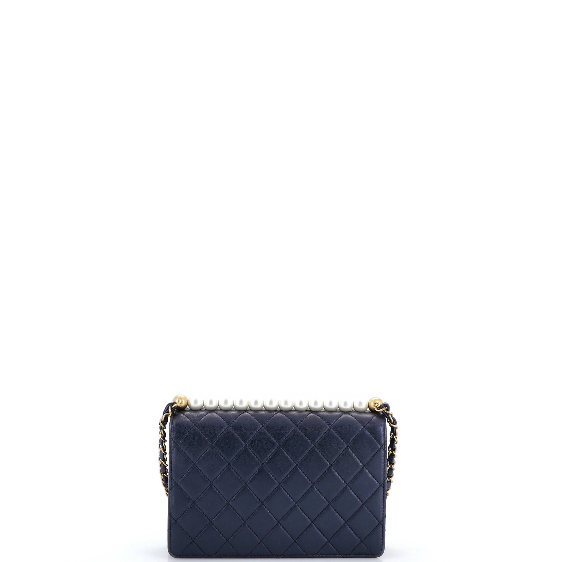 Chic Pearls Flap Bag Quilted Lambskin Small - Image 3