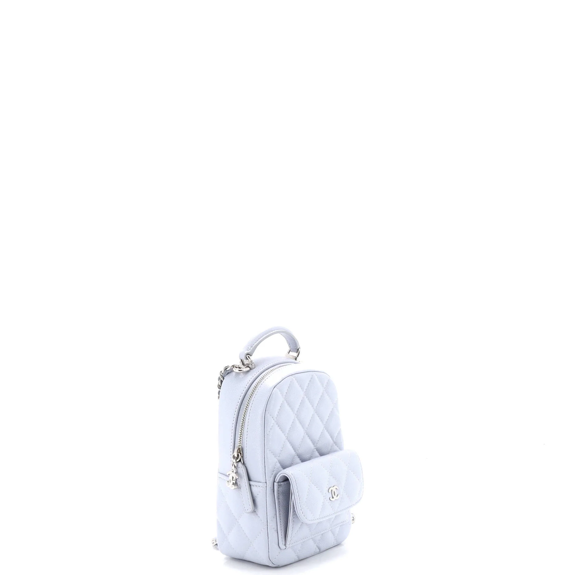 Classic CC Chain Pocket Backpack Quilted Caviar Mini - Image 2