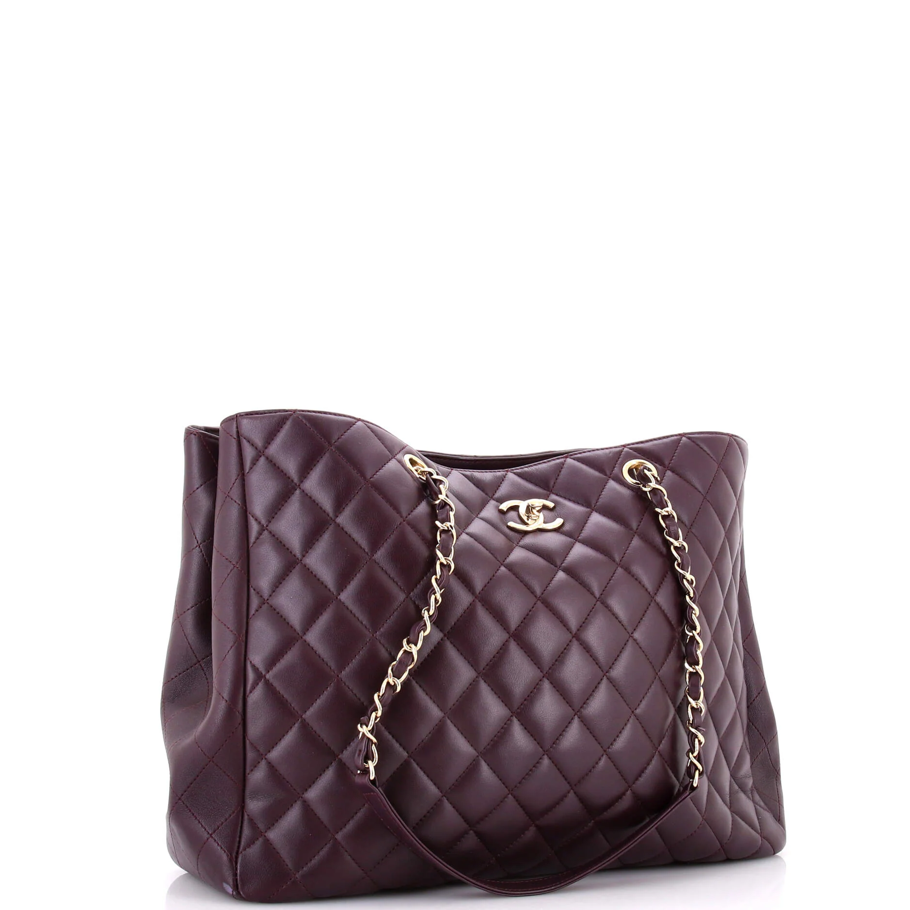 Classic CC Shopping Tote Quilted Lambskin Large - Image 3