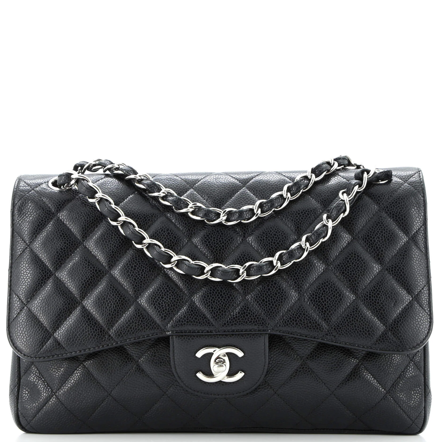 Classic Double Flap Bag Quilted Caviar Jumbo
