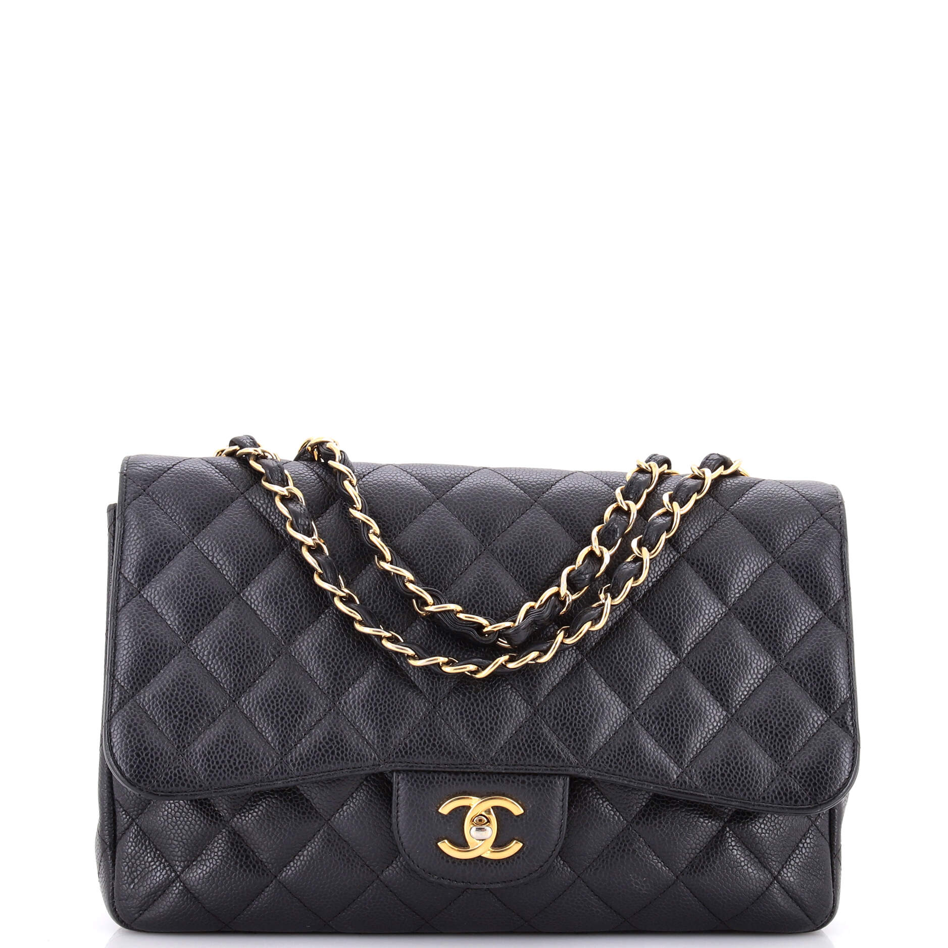 Classic Double Flap Bag Quilted Caviar Jumbo