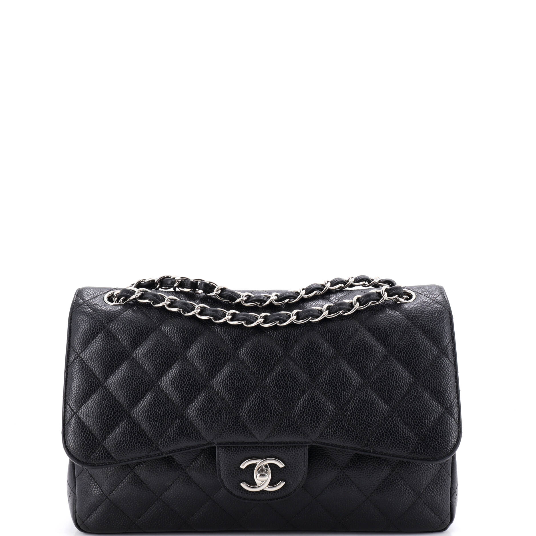 Classic Double Flap Bag Quilted Caviar Jumbo
