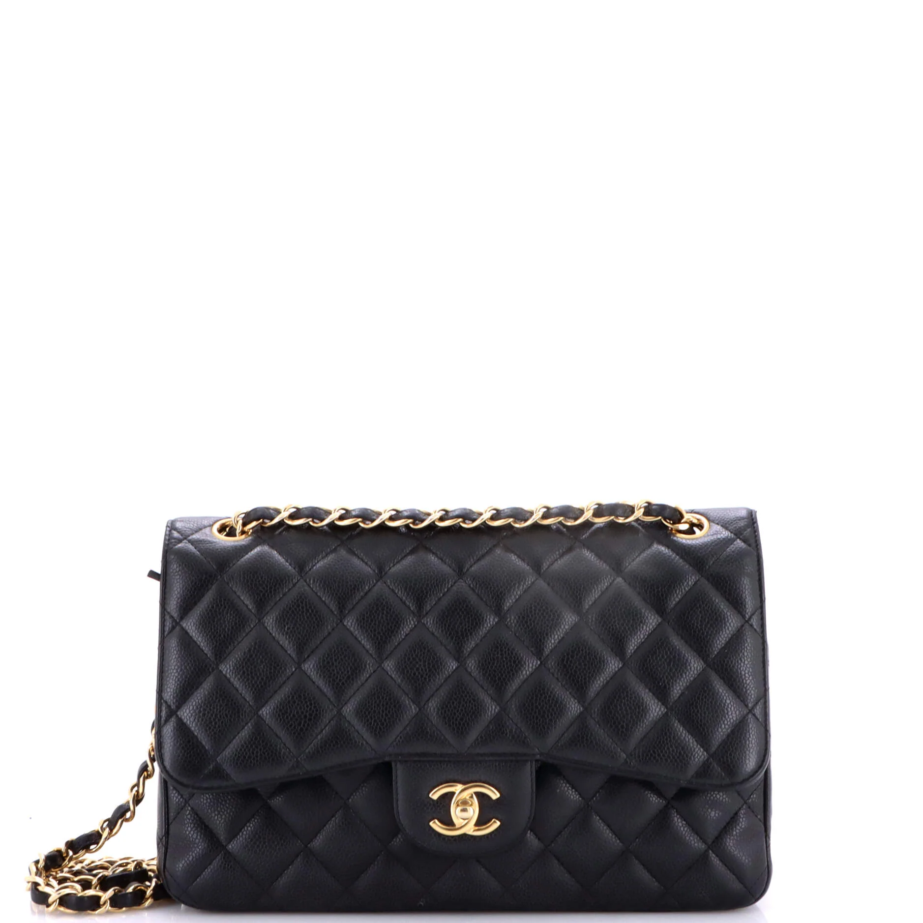 Classic Double Flap Bag Quilted Caviar Jumbo