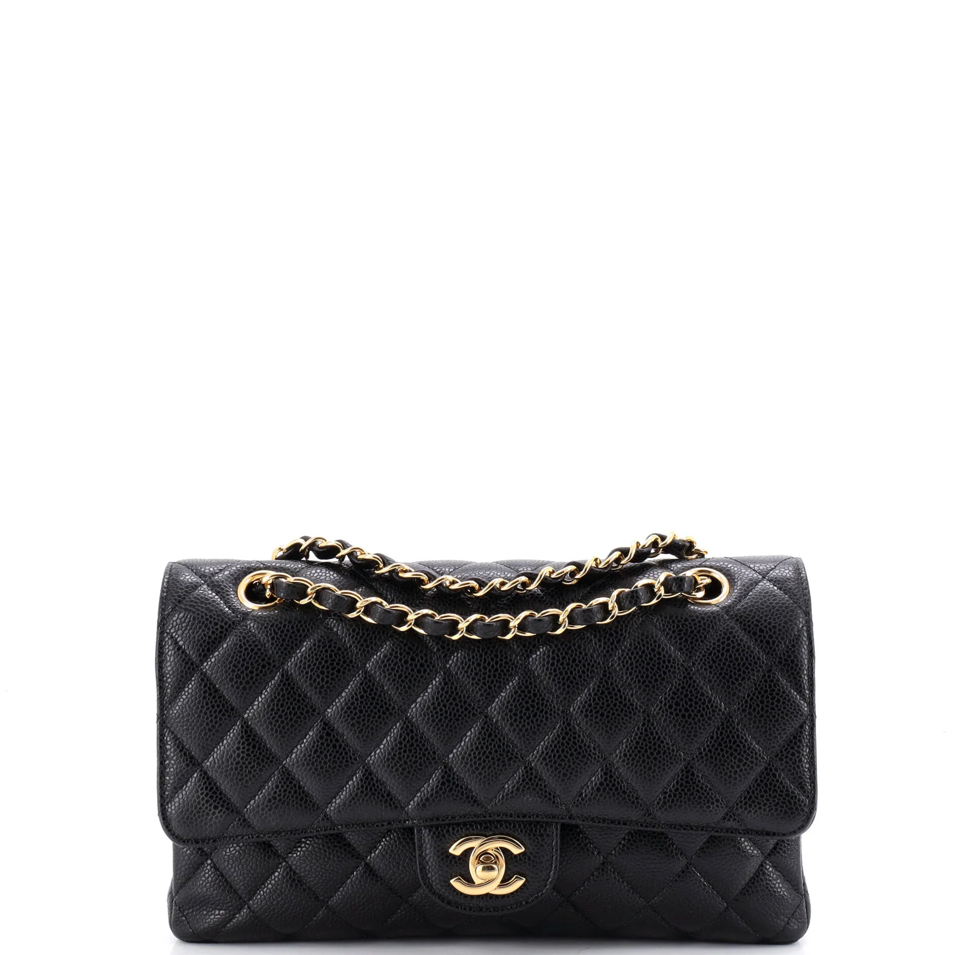 Classic Double Flap Bag Quilted Caviar Medium