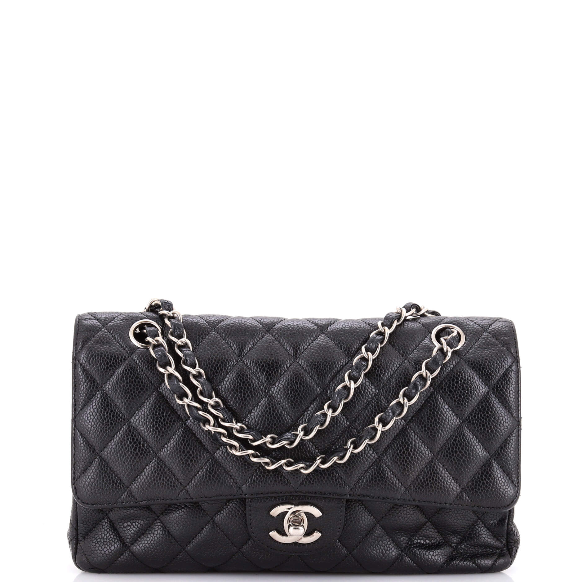 Classic Double Flap Bag Quilted Caviar Medium