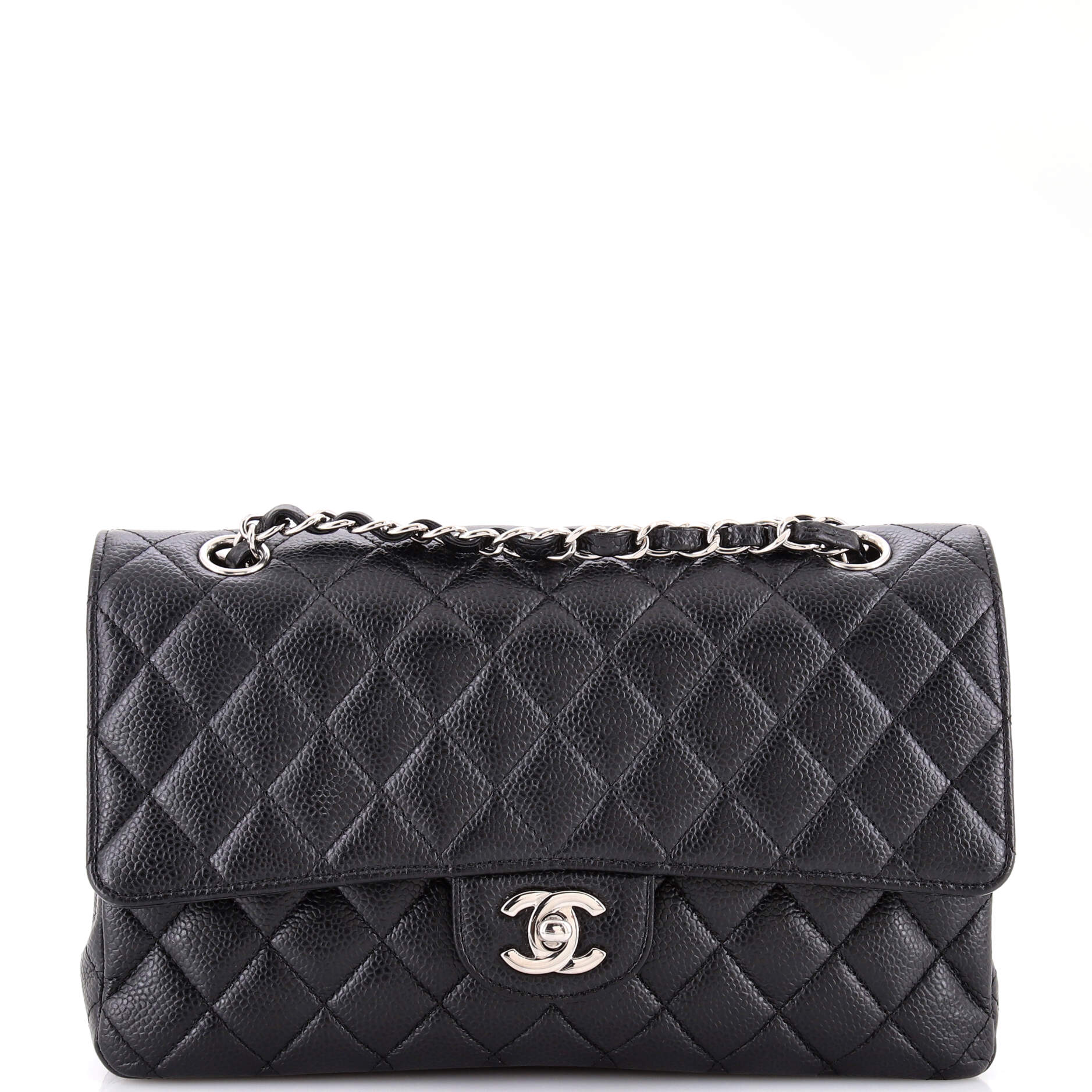 Classic Double Flap Bag Quilted Caviar Medium