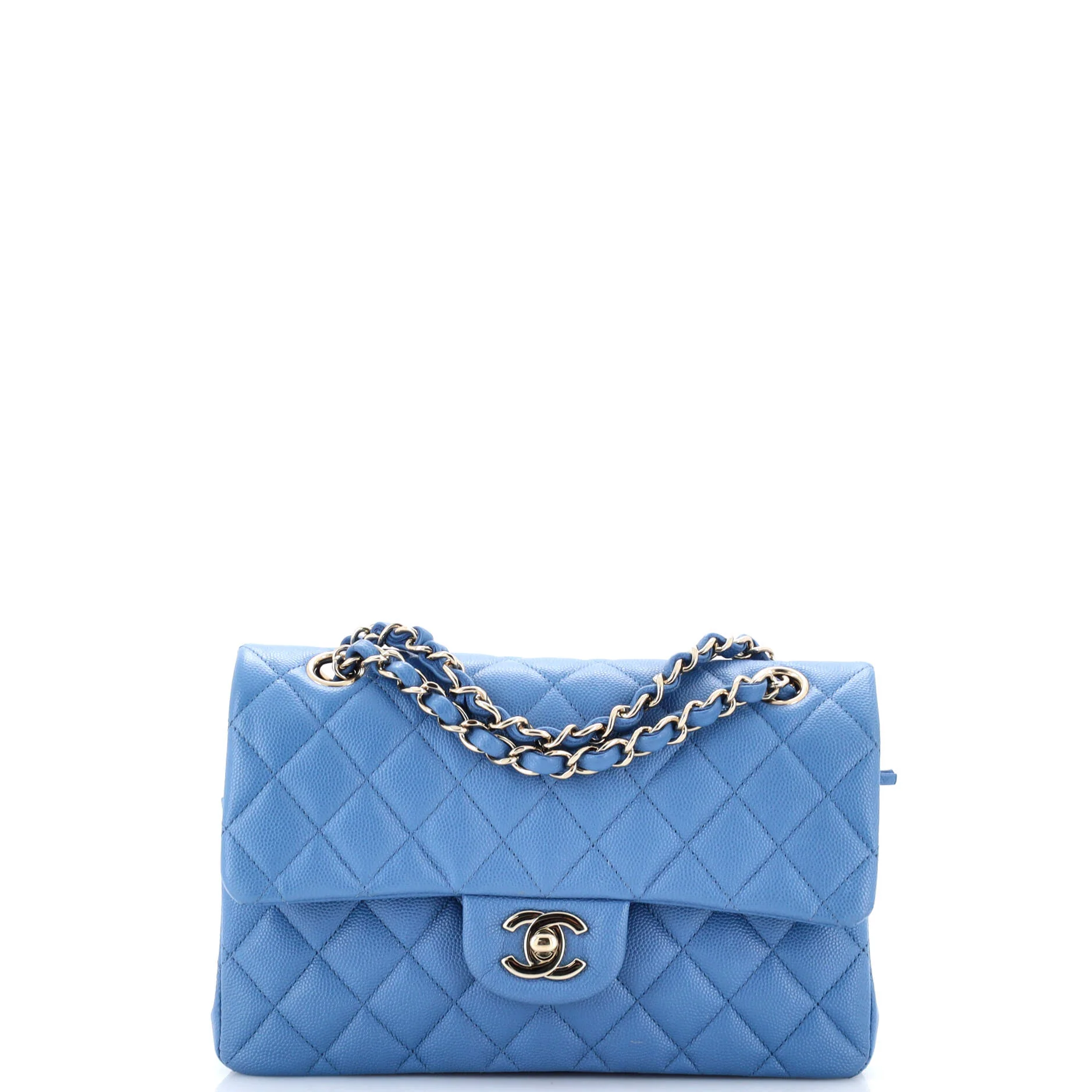 Classic Double Flap Bag Quilted Caviar Small