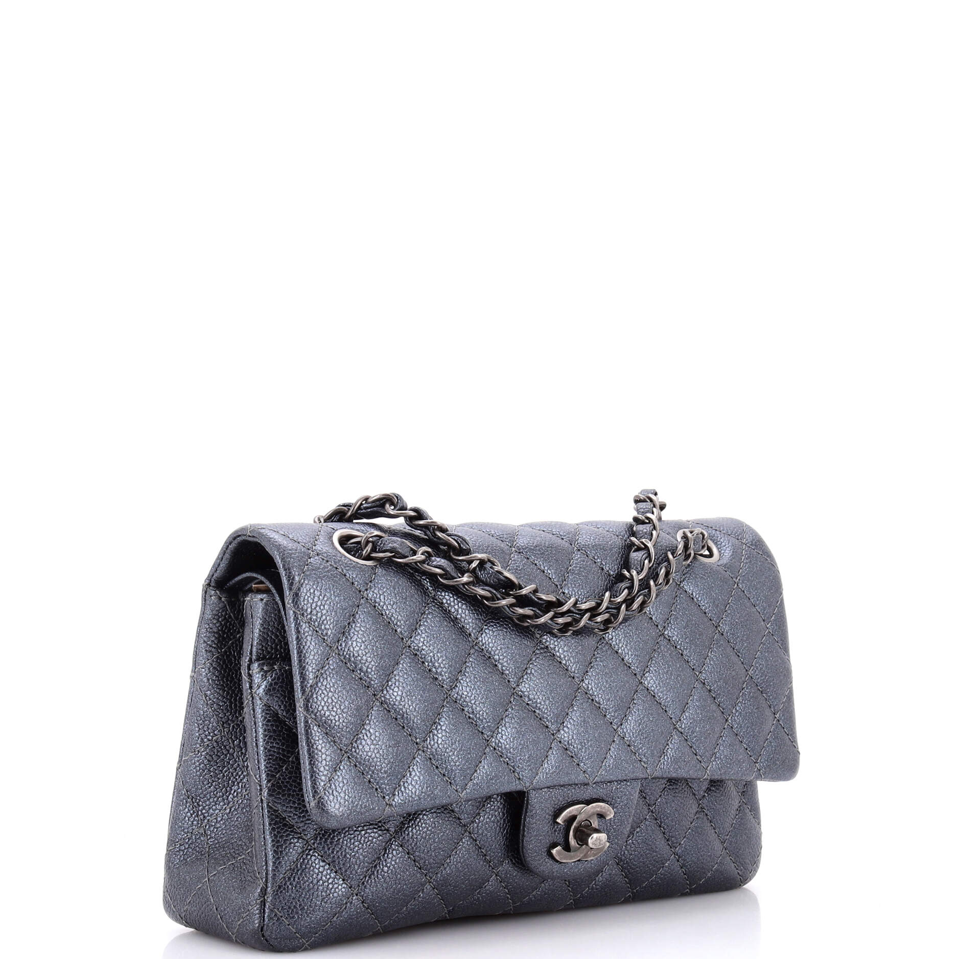 Classic Double Flap Bag Quilted Iridescent Caviar Medium - Image 2