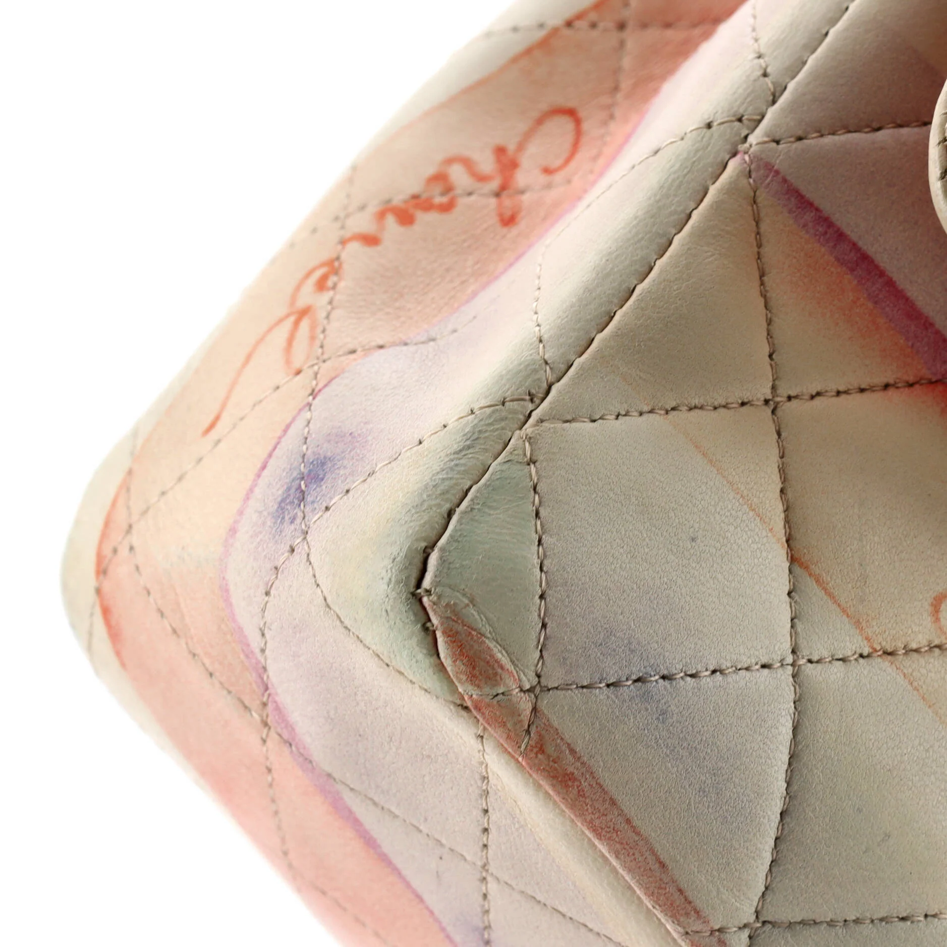 Classic Double Flap Bag Watercolor Print Quilted Lambskin Medium - Image 6